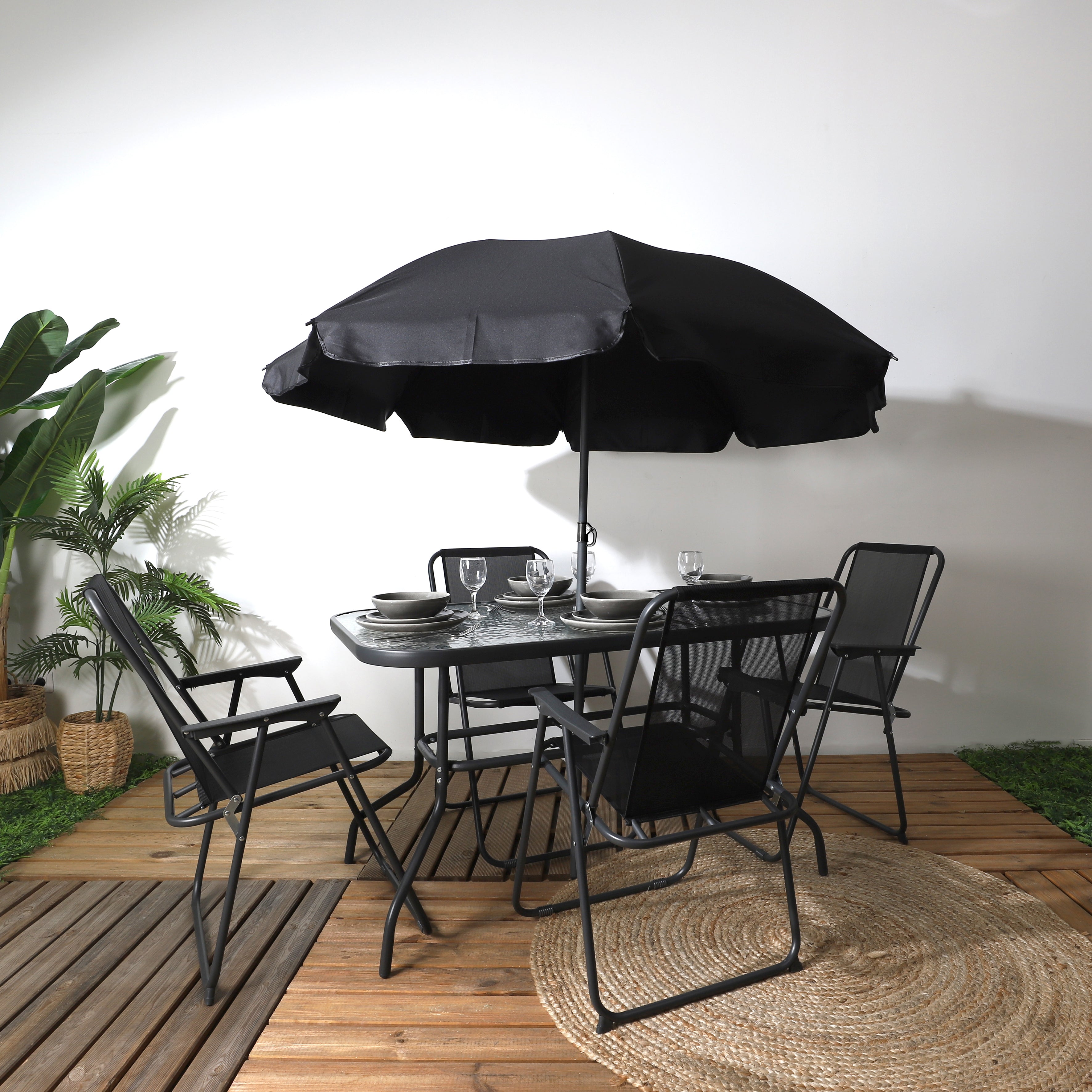 TABLE DE JARDIN 4 CHAISES PARASOL