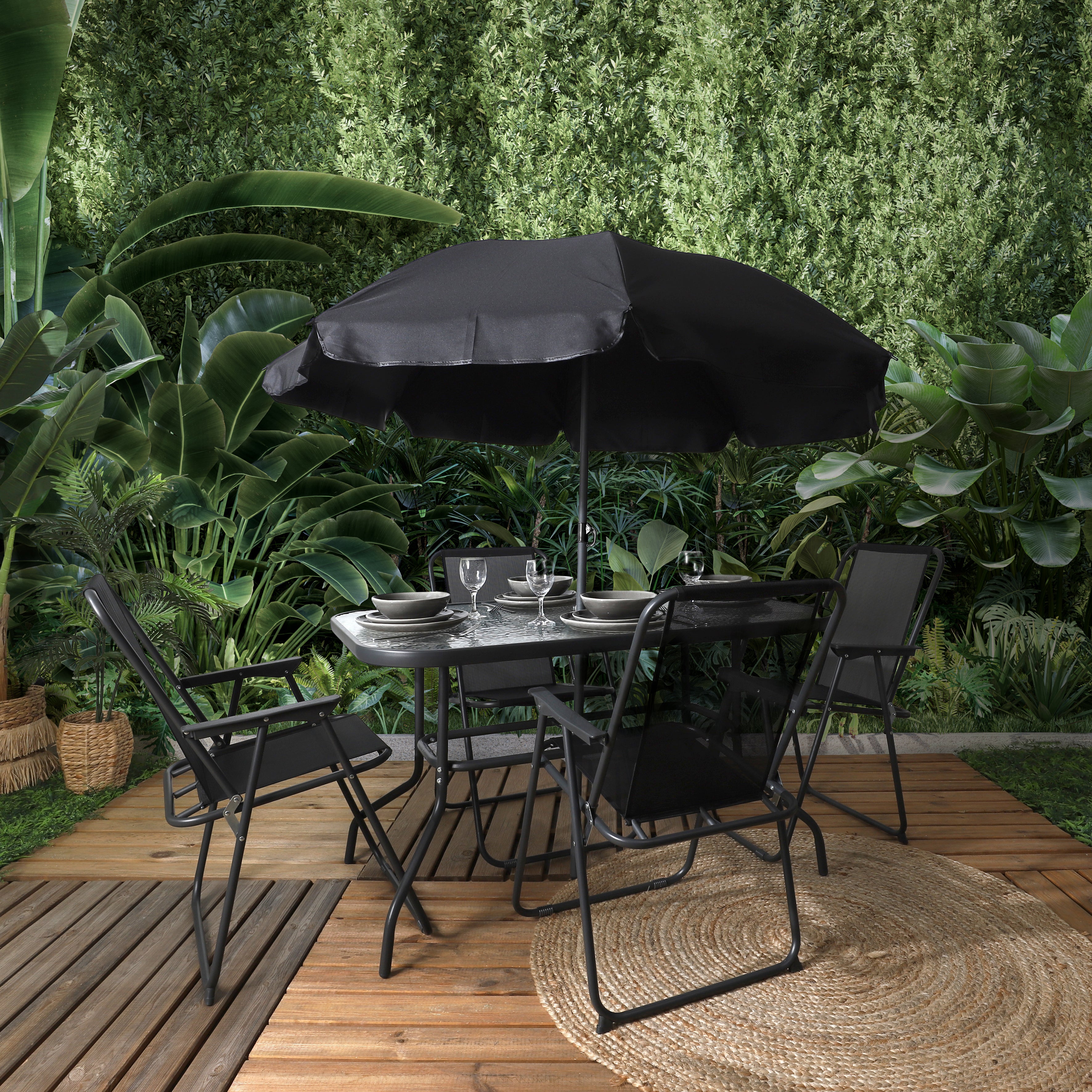 TABLE DE JARDIN 4 CHAISES PARASOL
