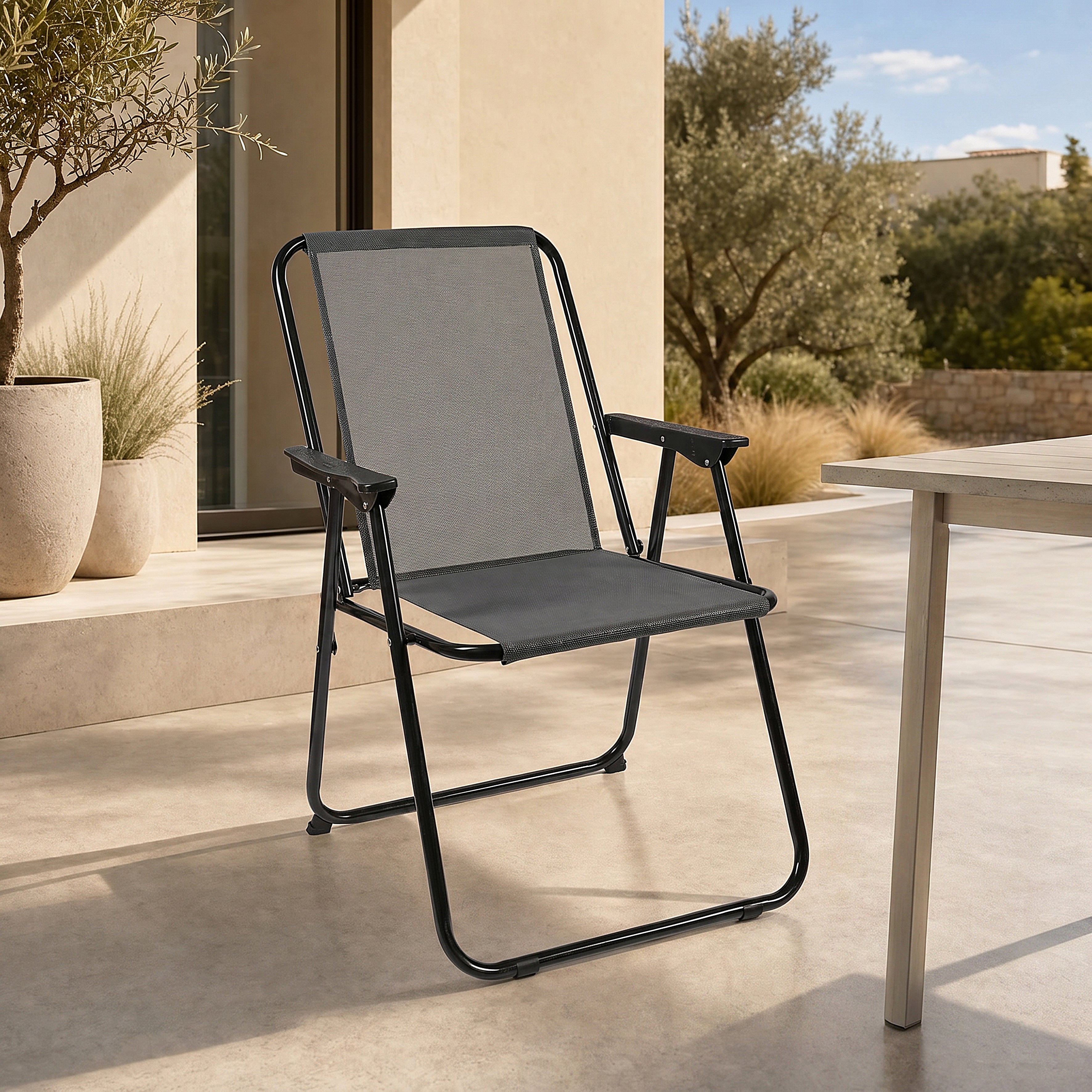 CHAISE PLIANTE GRIS GM