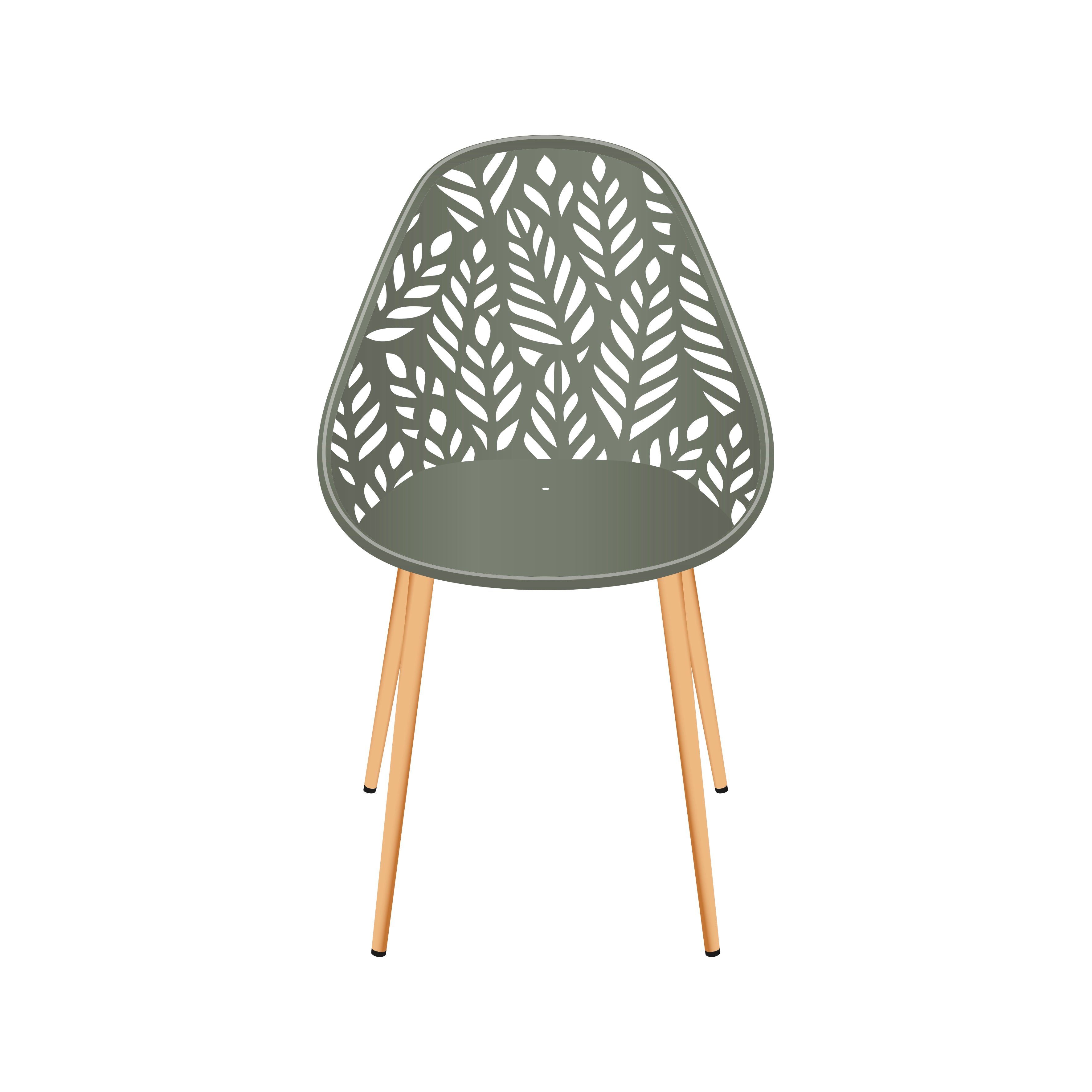 CHAISE LUCENA OLIVE - LOT DE 4