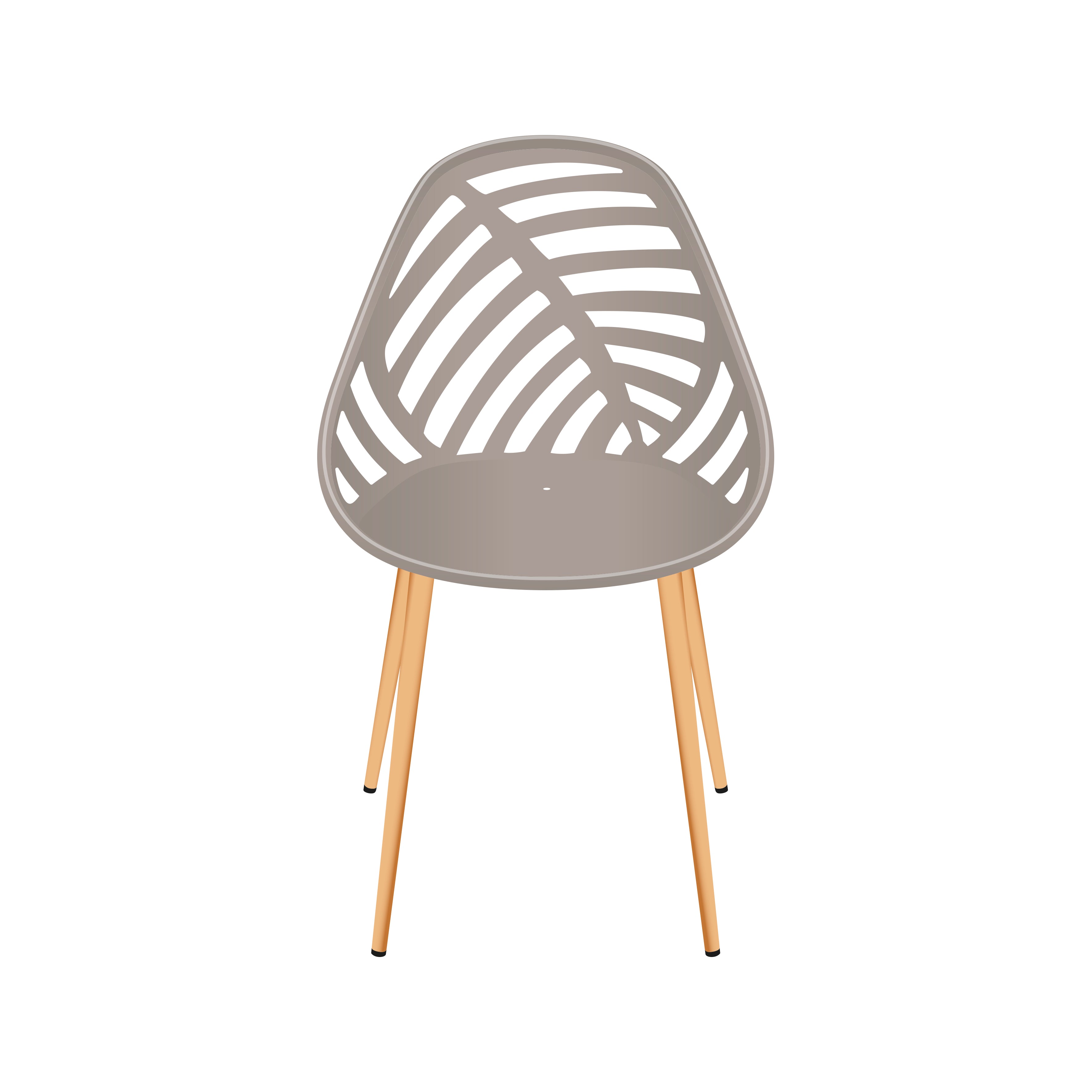 CHAISE ALAMEDA TAUPE - LOT DE 4