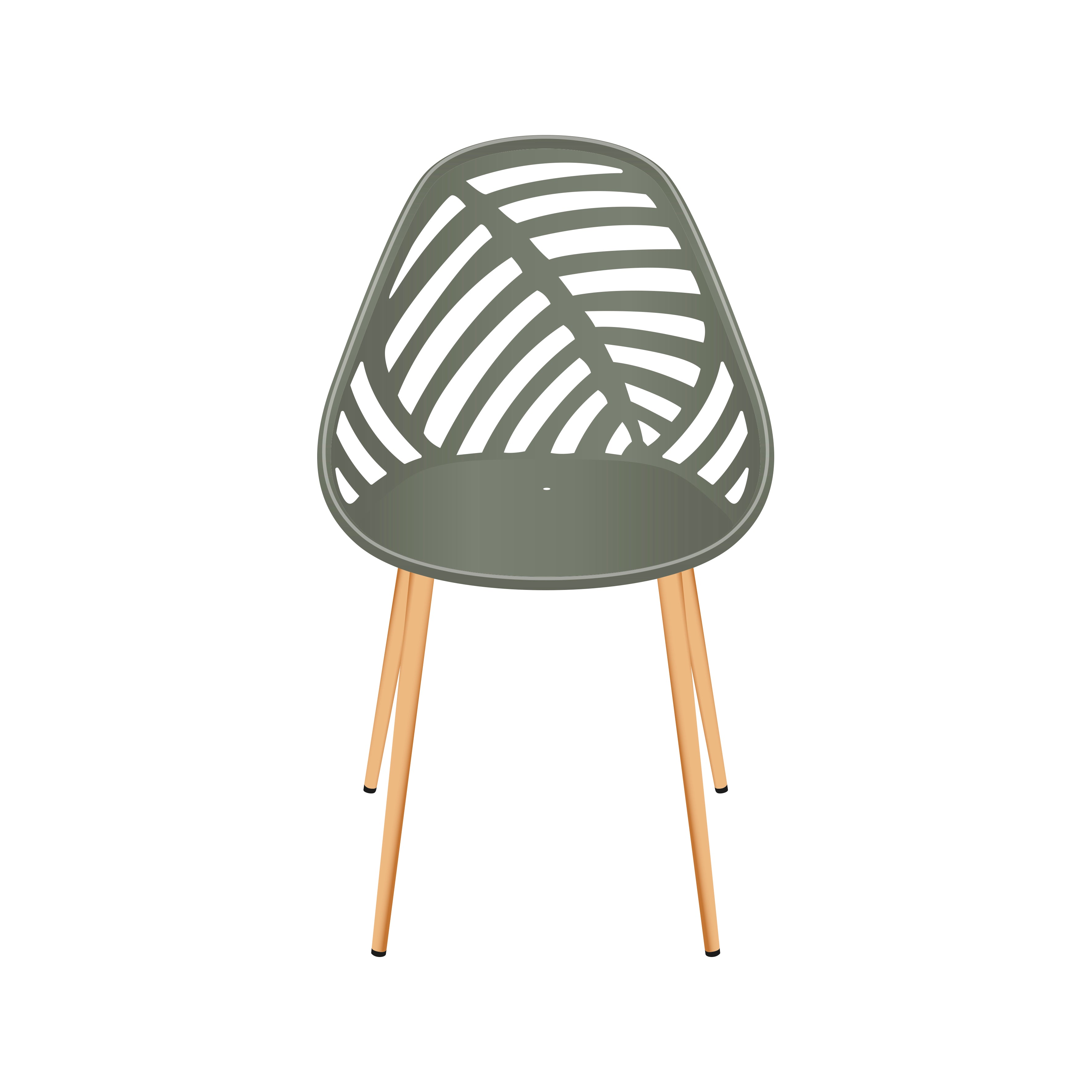 CHAISE ALAMEDA OLIVE - LOT DE 4