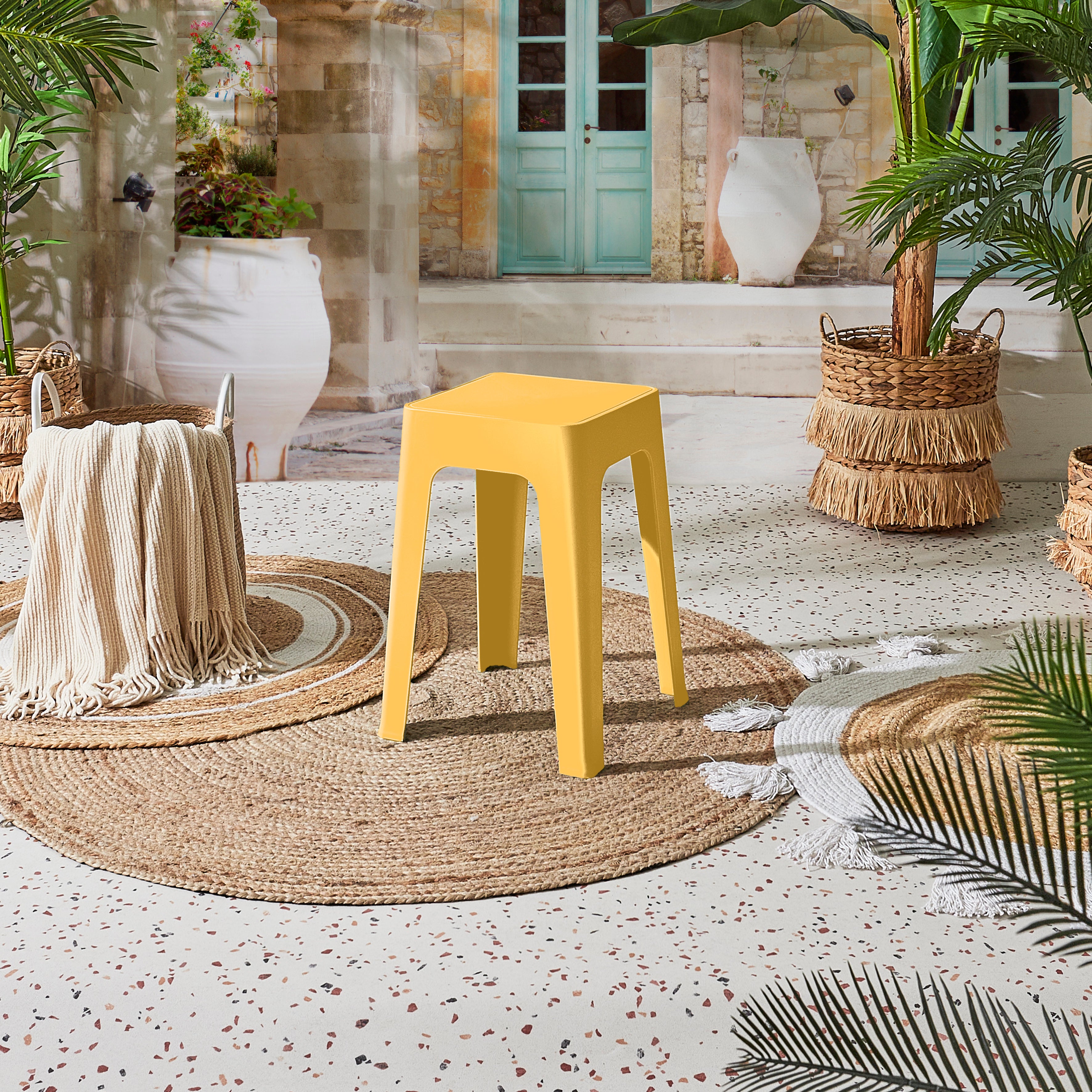 TABOURET PP EMPILABLE SPECTRA JAUNE