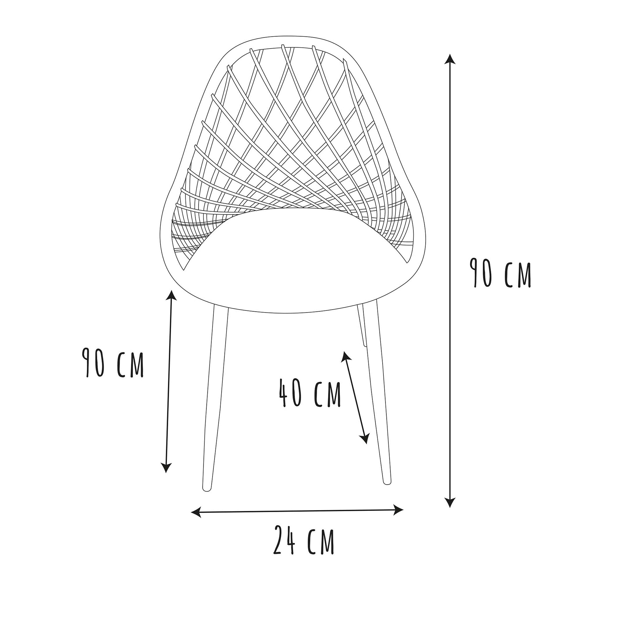CHAISE EXTERIEUR PP MALAGA BLANC - LOT DE 4
