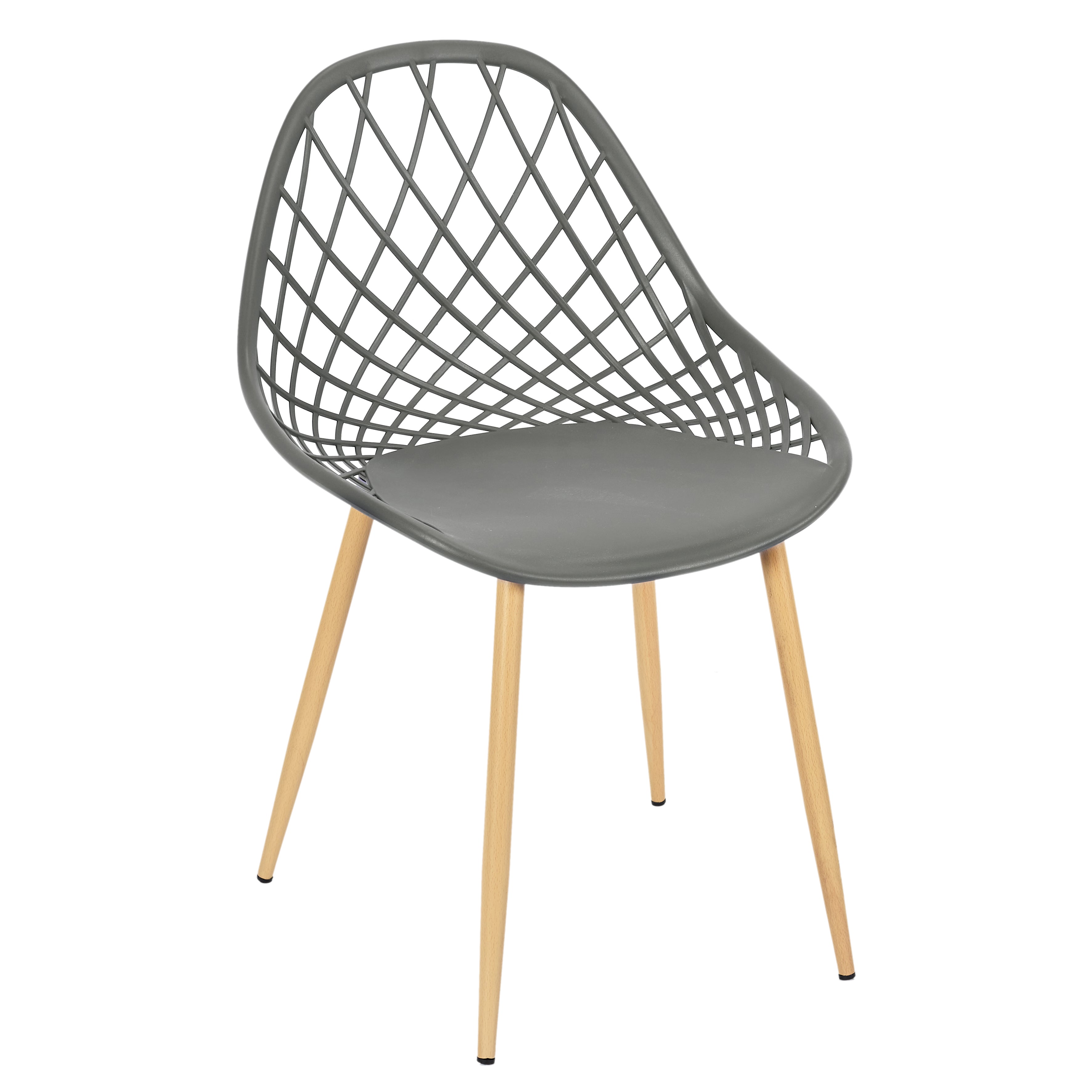 CHAISE EXTERIEUR PP MALAGA GRIS - LOT DE 4
