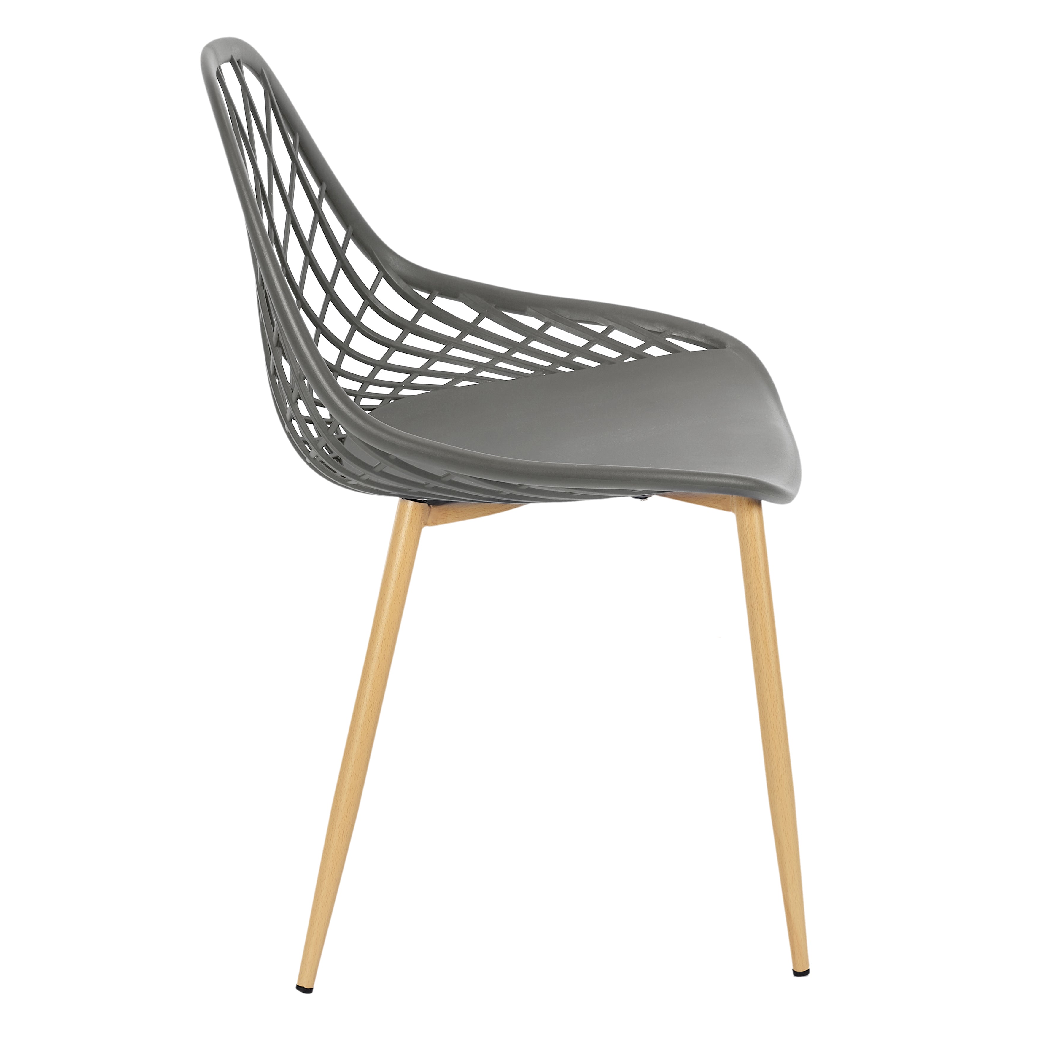 CHAISE EXTERIEUR PP MALAGA GRIS - LOT DE 4