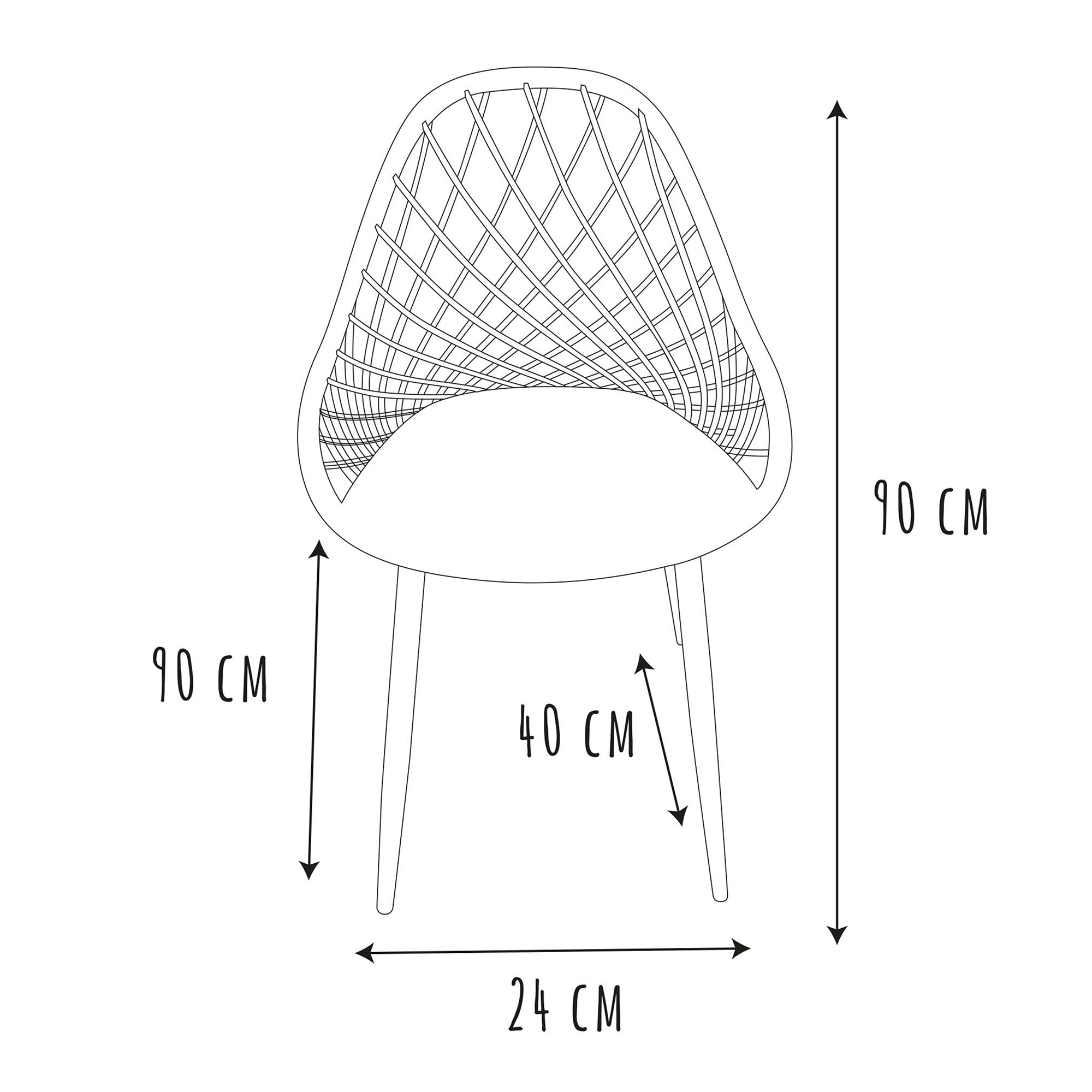 CHAISE EXTERIEUR PP MALAGA TAUPE - LOT DE 4