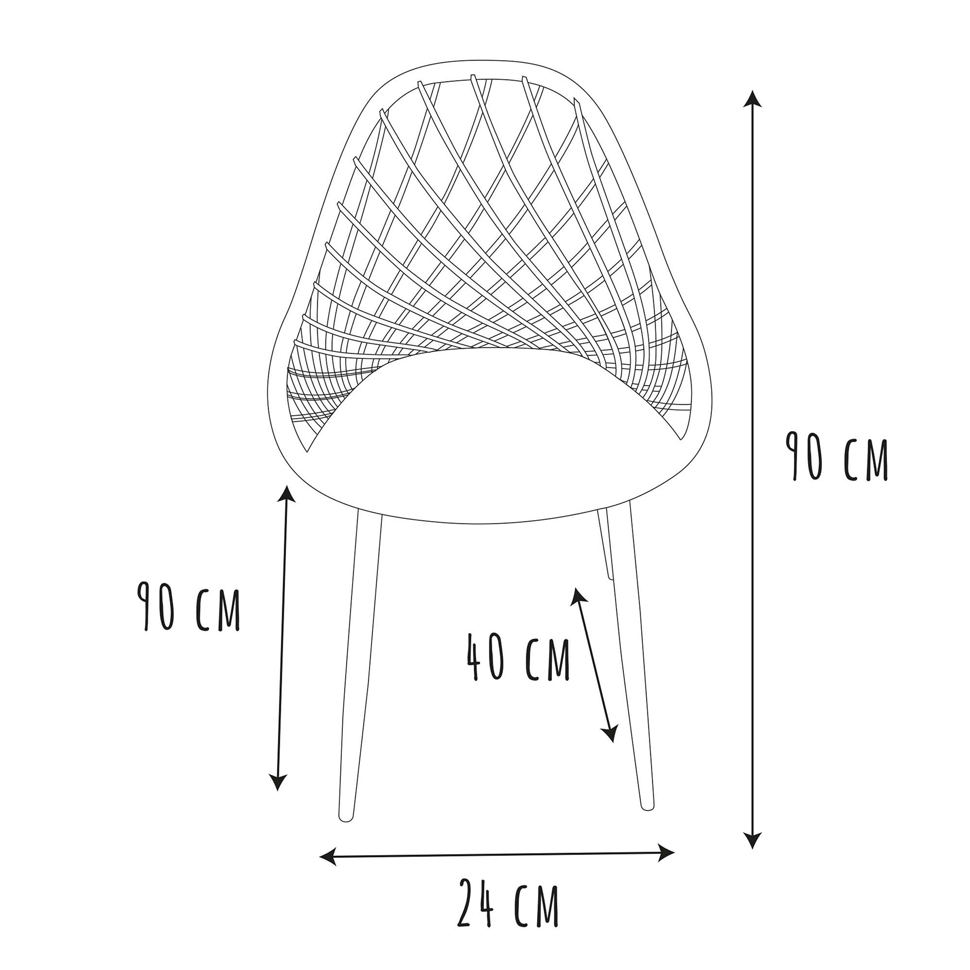 CHAISE EXTERIEUR PP MALAGA TERRACOTTA - LOT DE 4