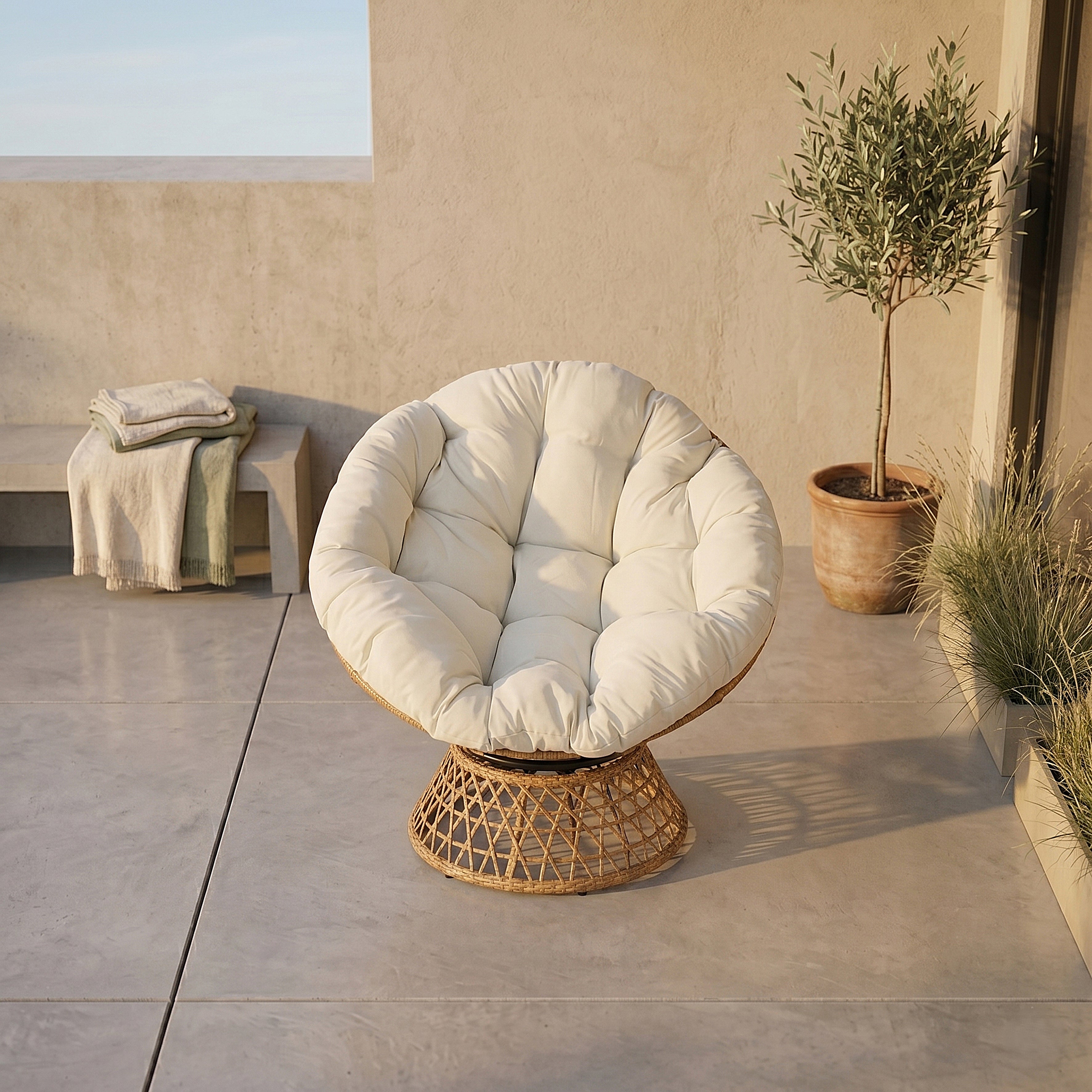 FAUTEUIL CANCUN COUSSIN BLANC