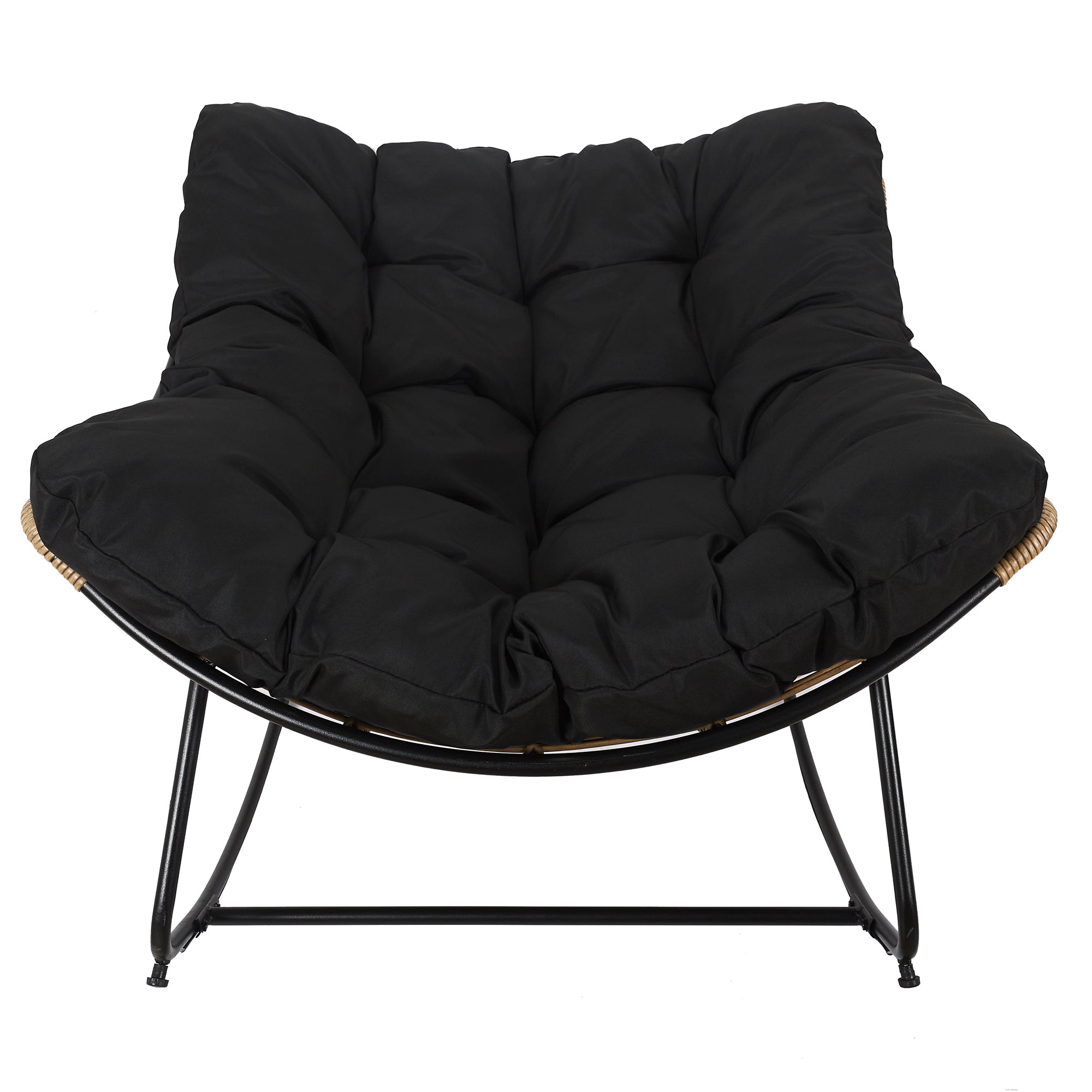 FAUTEUIL A BASCULE TULUM COUSSIN NOIR