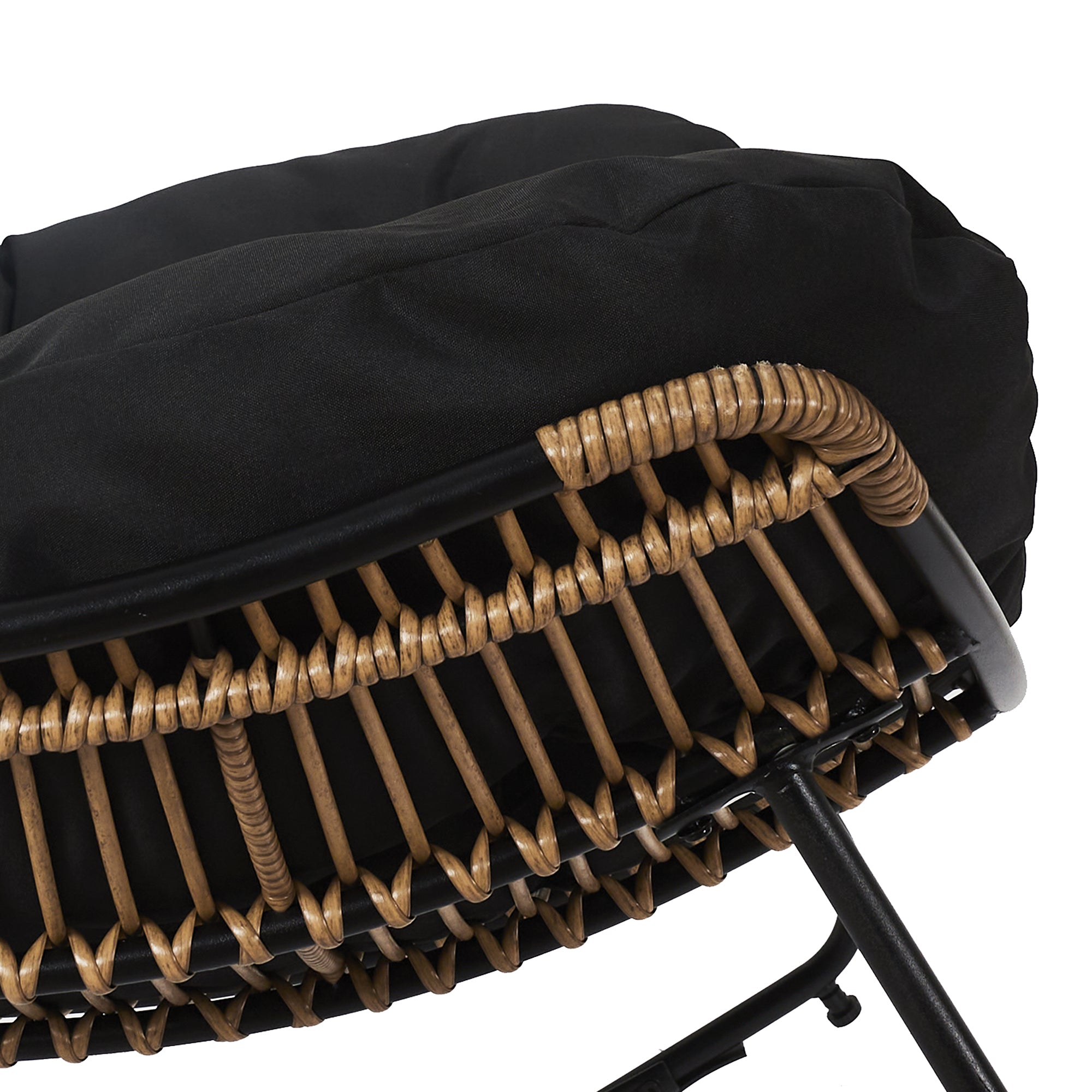 FAUTEUIL A BASCULE TULUM COUSSIN NOIR