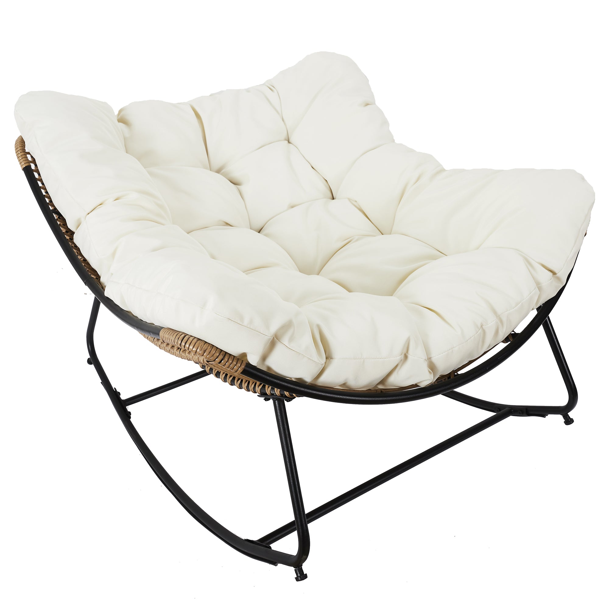 FAUTEUIL A BASCULE TULUM COUSSIN BEIGE