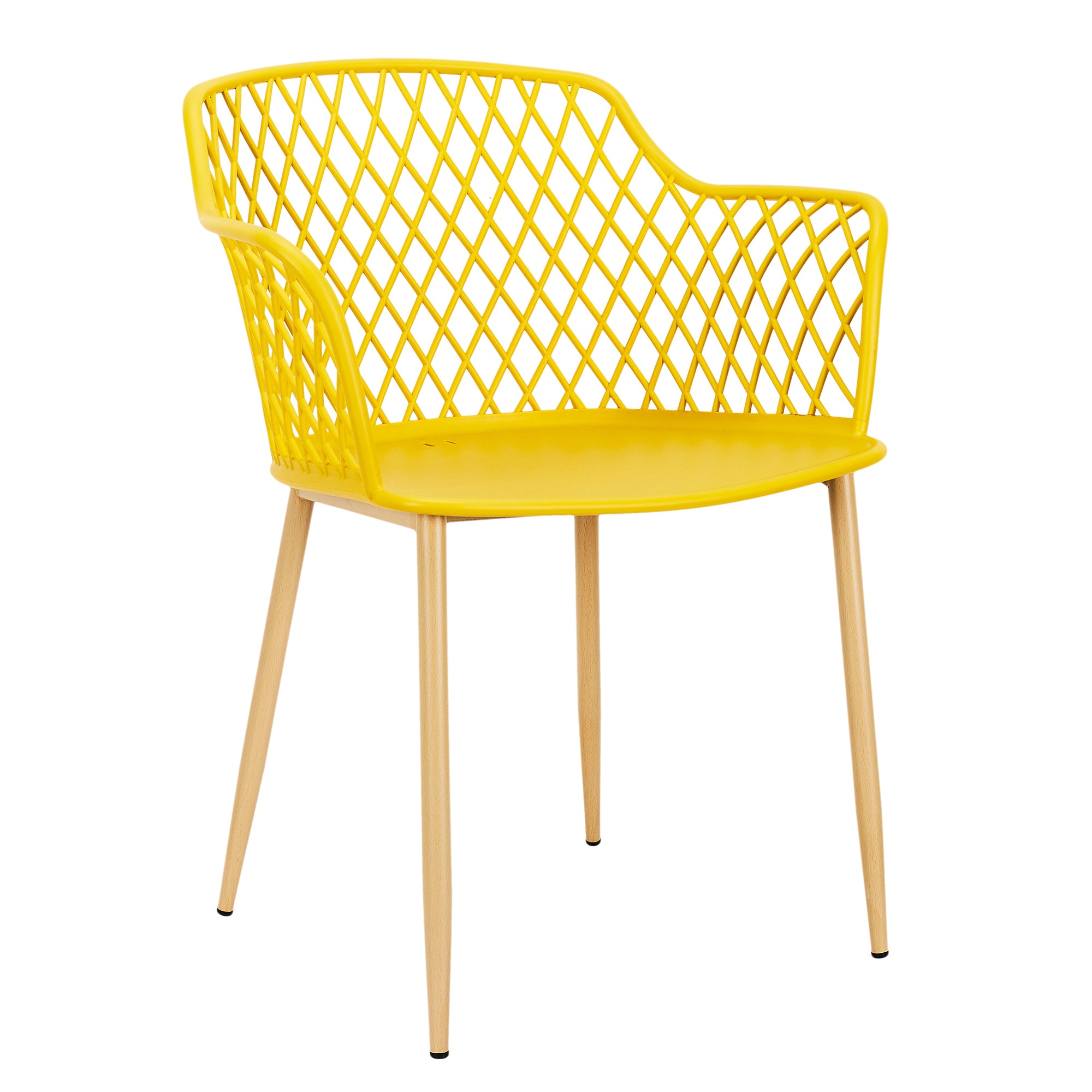 FAUTEUIL EXTERIEUR MALAGA JAUNE - LOT DE 4