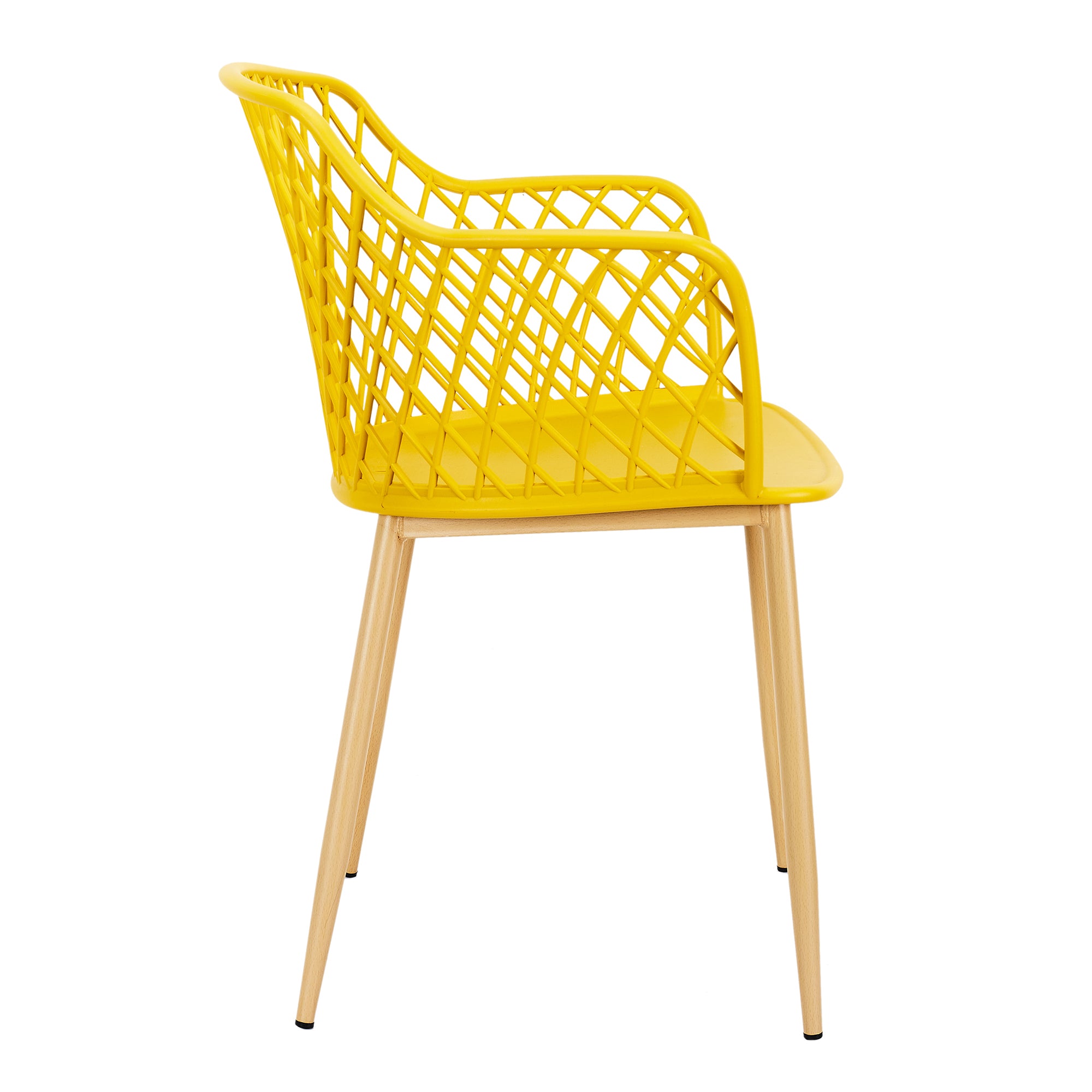 FAUTEUIL EXTERIEUR MALAGA JAUNE - LOT DE 4