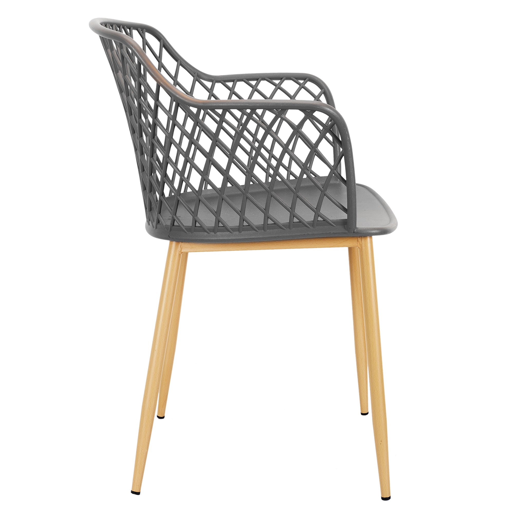 FAUTEUIL EXTERIEUR MALAGA GRIS - LOT DE 4
