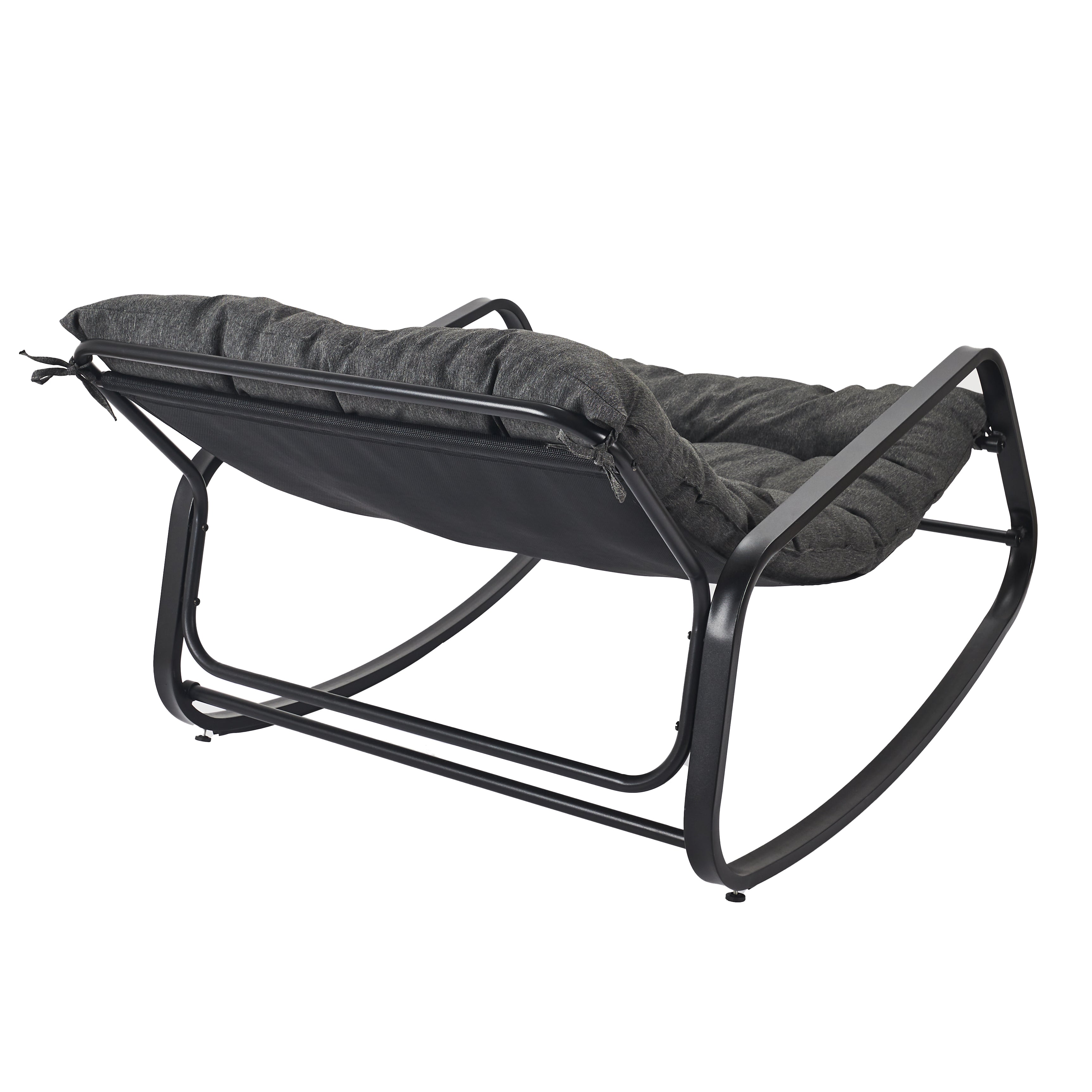 FAUTEUIL A BASCULE MIAMI NOIR ET METAL