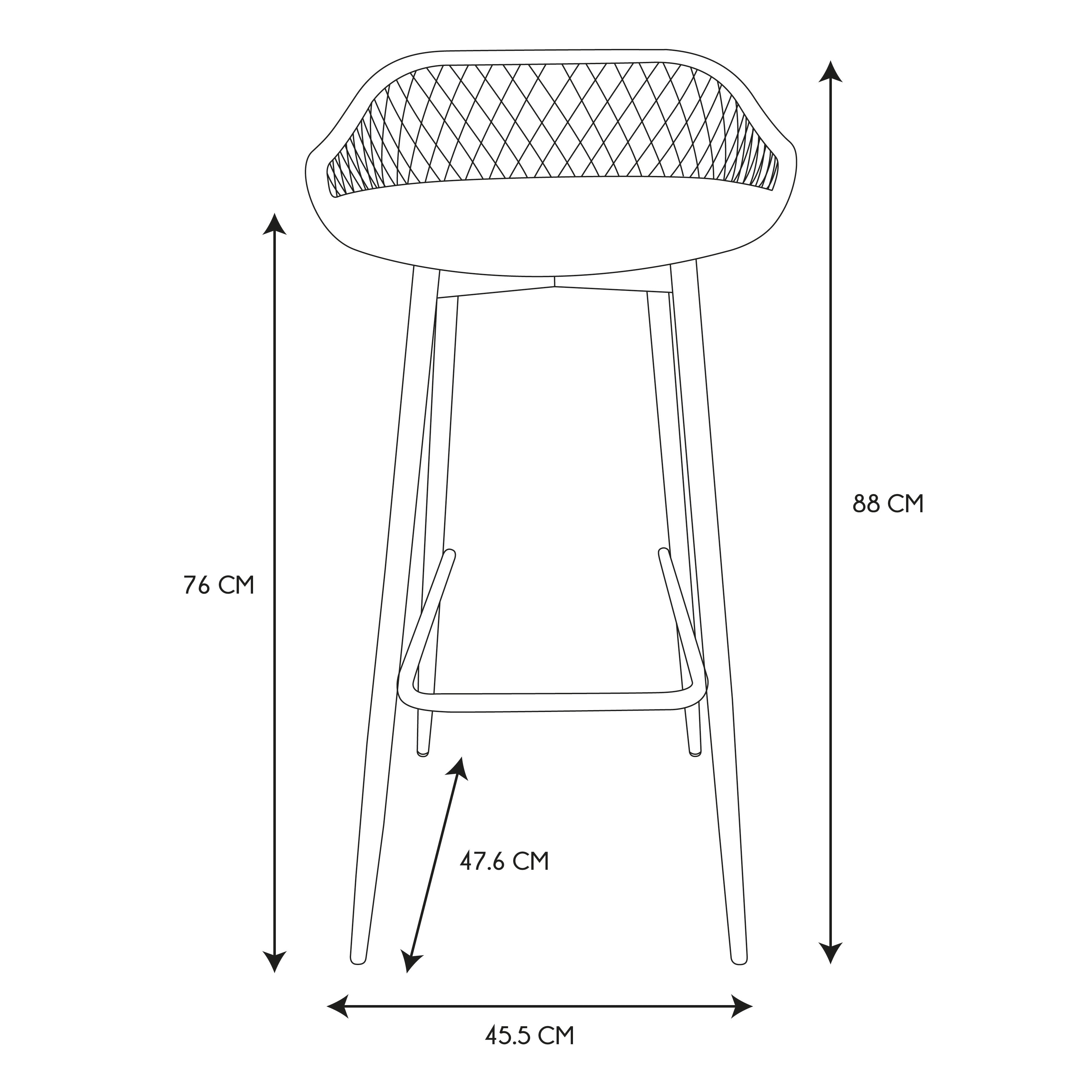 TABOURET DE BAR MALAGA BLANC - LOT DE 2
