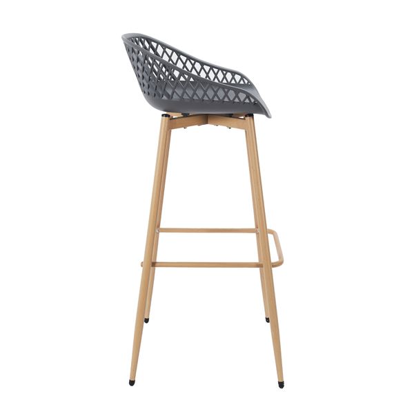 TABOURET DE BAR MALAGA GRIS - LOT DE 2