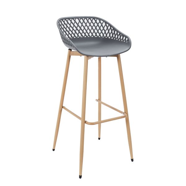 TABOURET DE BAR MALAGA GRIS - LOT DE 2
