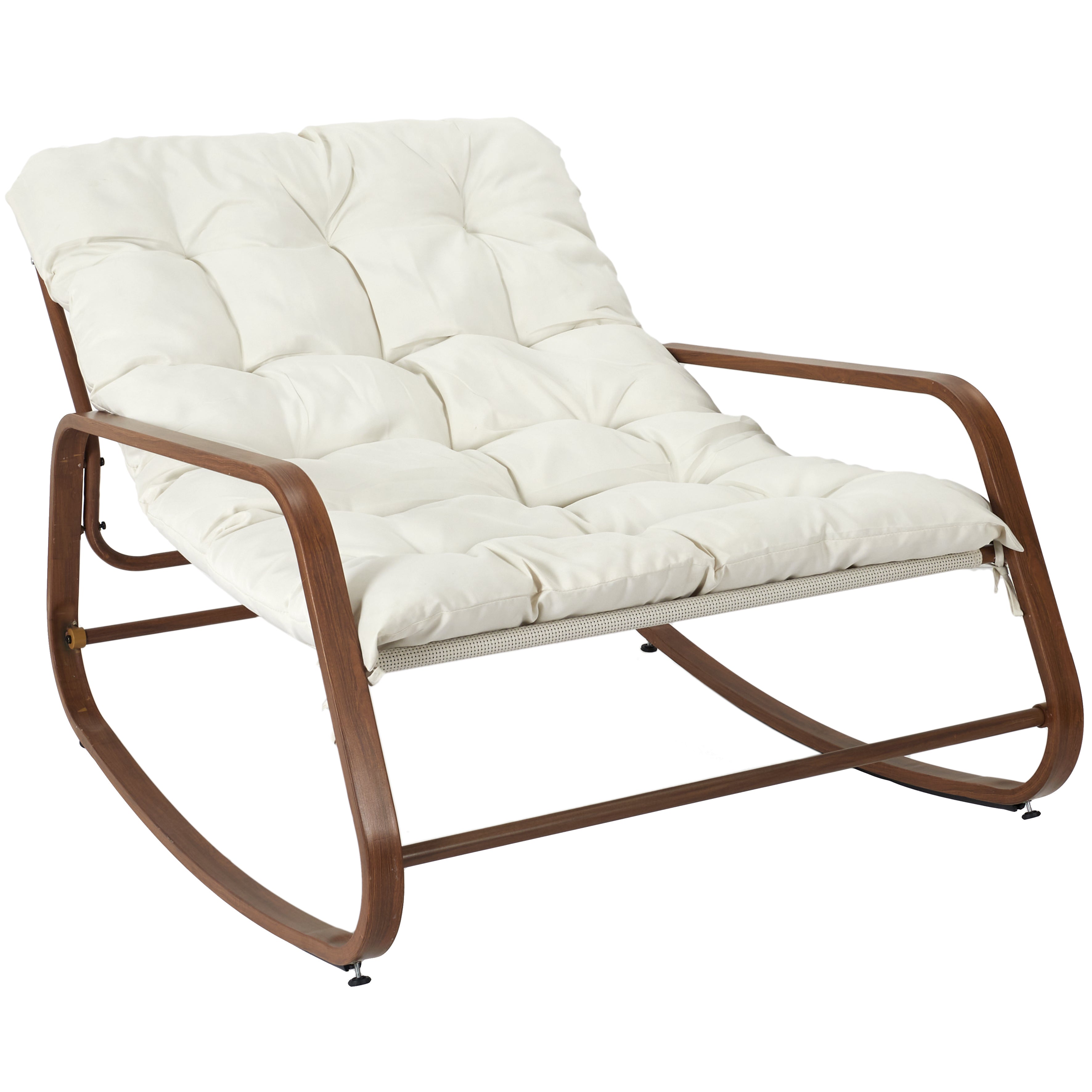FAUTEUIL A BASCULE MIAMI BLANC IMITATION BOIS