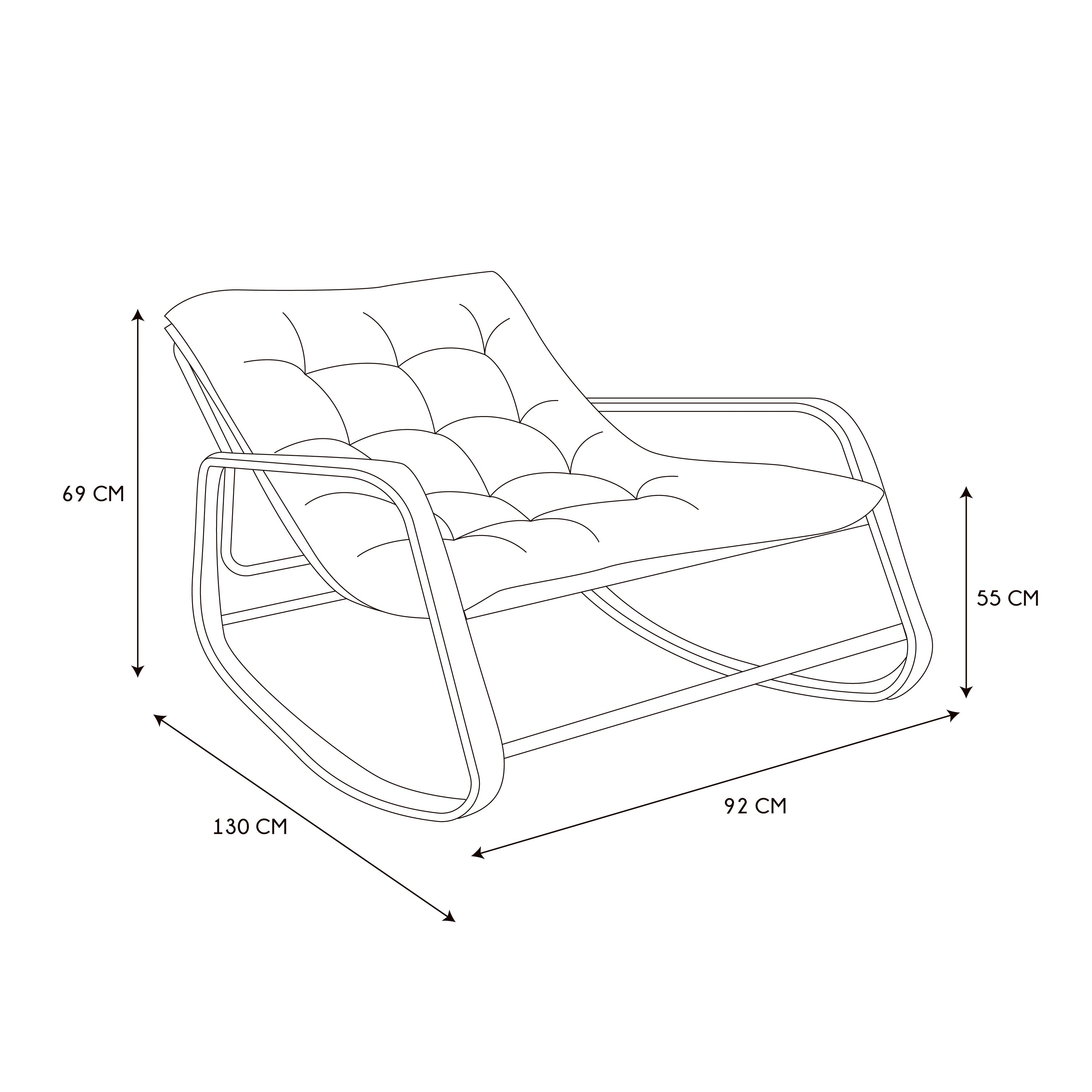 FAUTEUIL A BASCULE MIAMI BLANC IMITATION BOIS