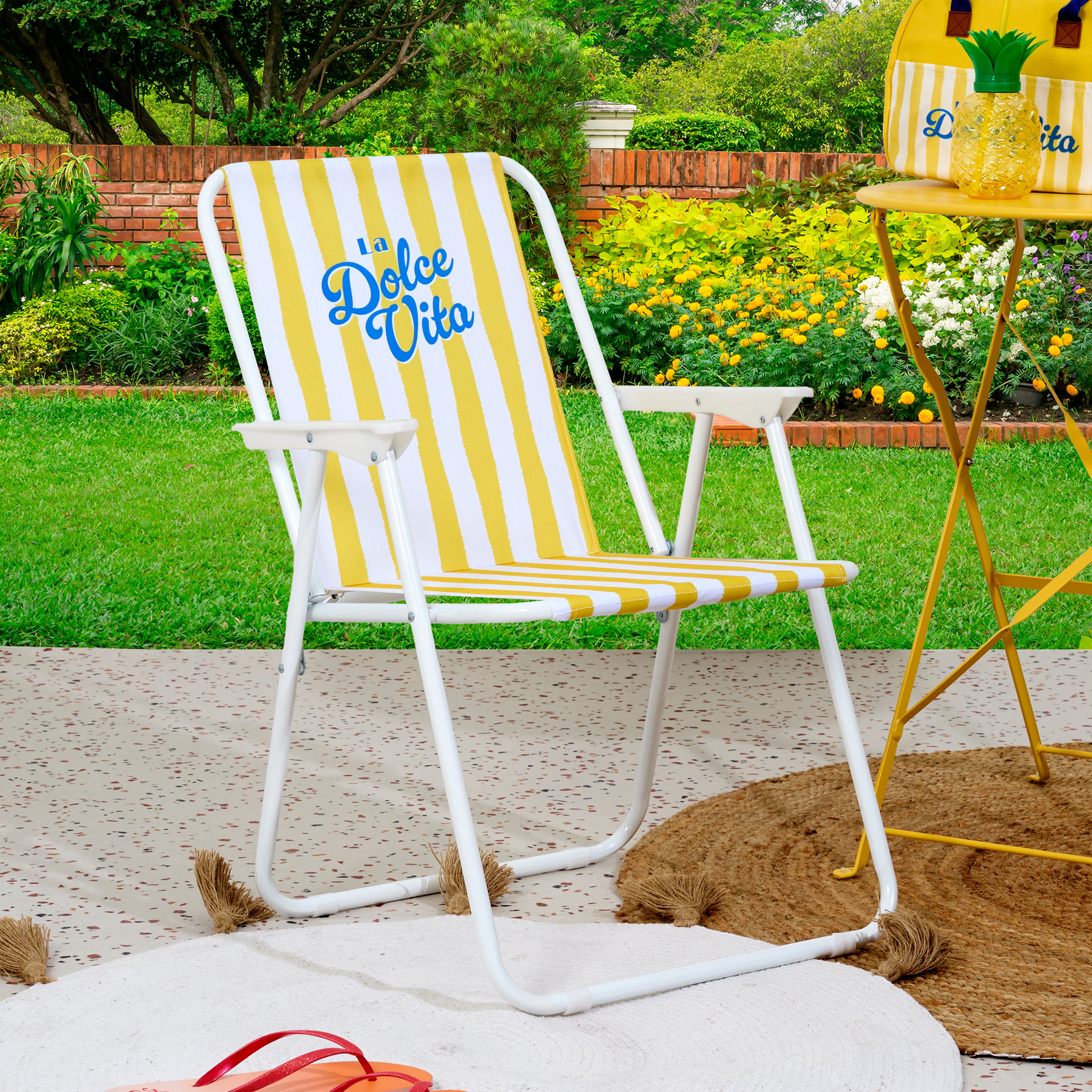 CHAISE PLIANTE DOLCE VITA JAUNE