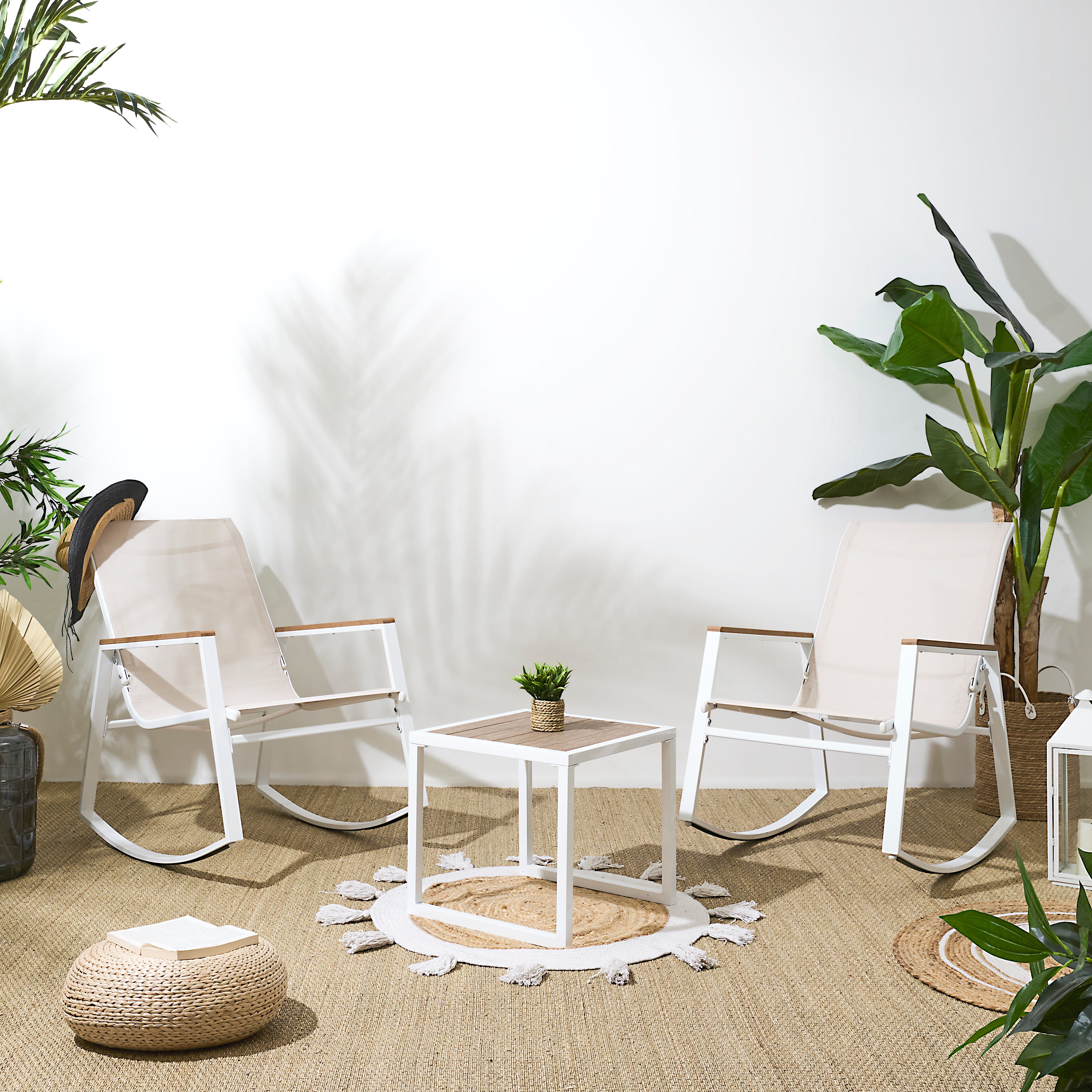 SALON DE JARDIN A BASCULE CAPRI 3PCS
