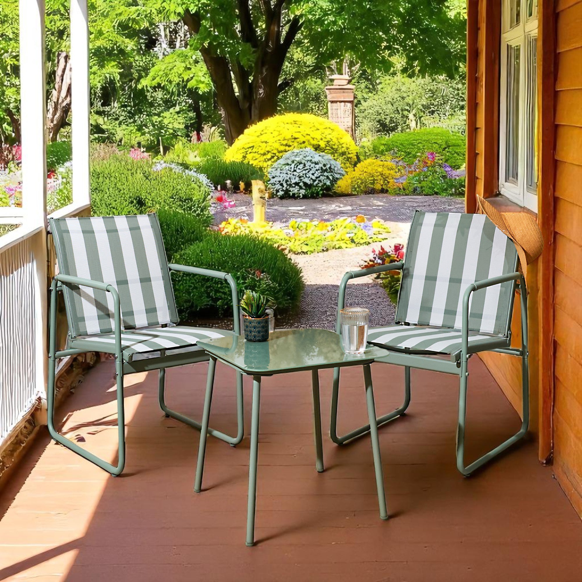 SALON DE JARDIN NAMUR 3PCS VERT