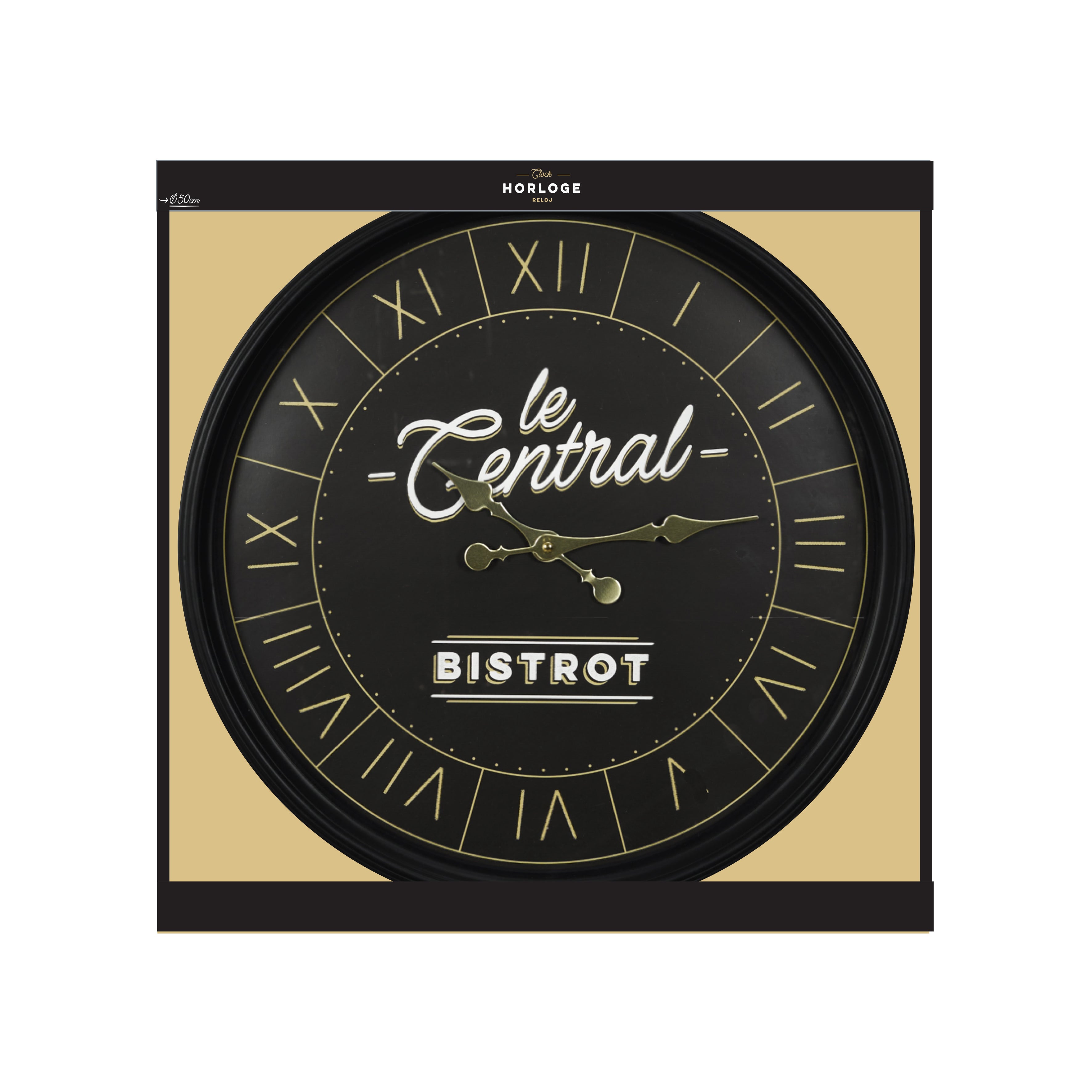 HORLOGE BISTROT NOIR 50CM