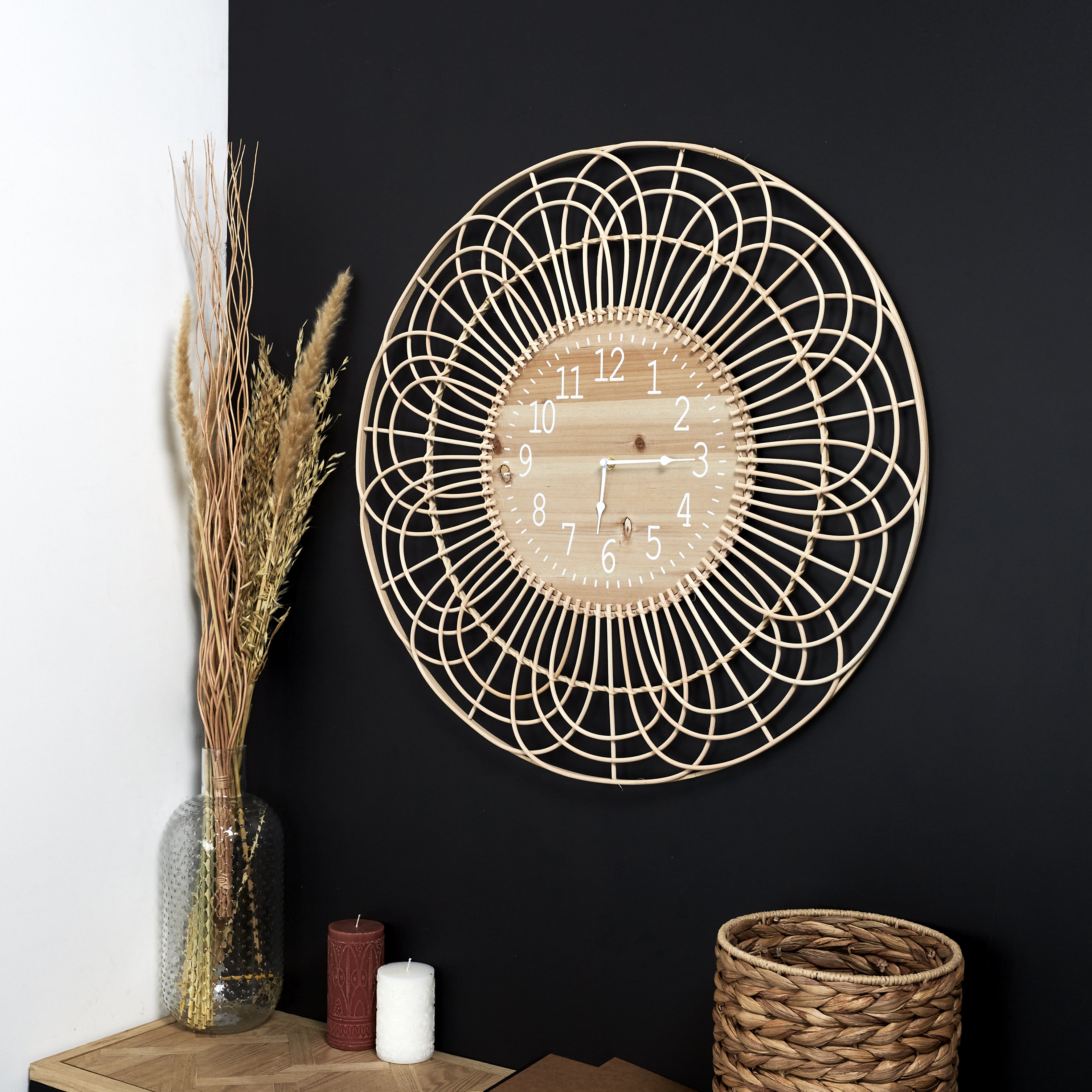 HORLOGE ROTIN 70CM