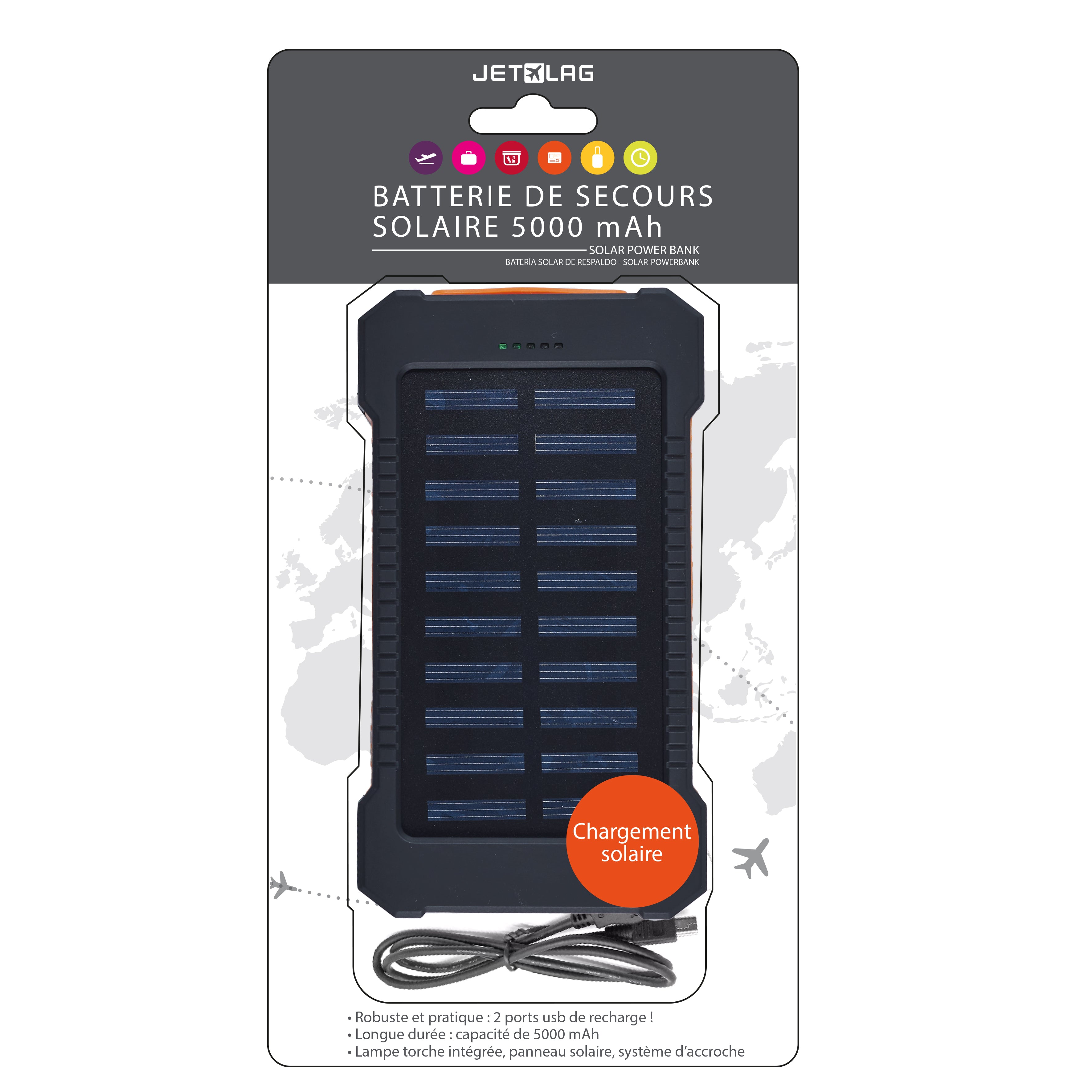 BATTERIE DE SECOURS SOLAIRE 5000MAH