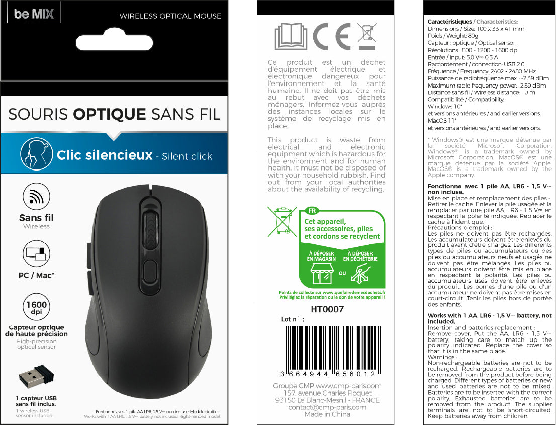 SOURIS SANS FIL SILENCIEUSE