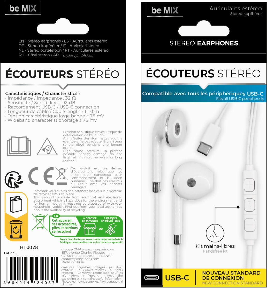 ECOUTEURS MAIN LIBRE TYPE C
