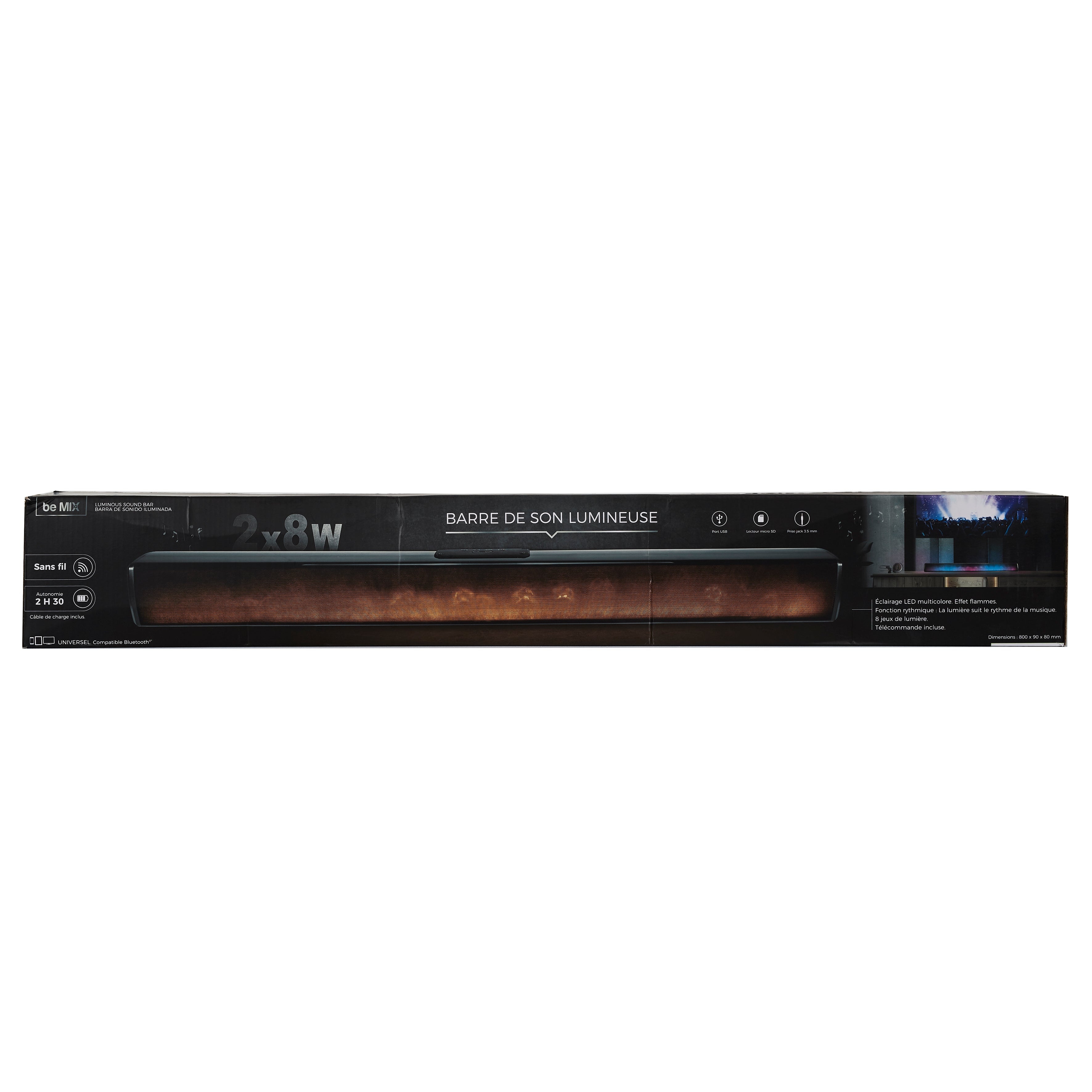 BARRE DE SON 2X8W 79CM GRAND FORMAT