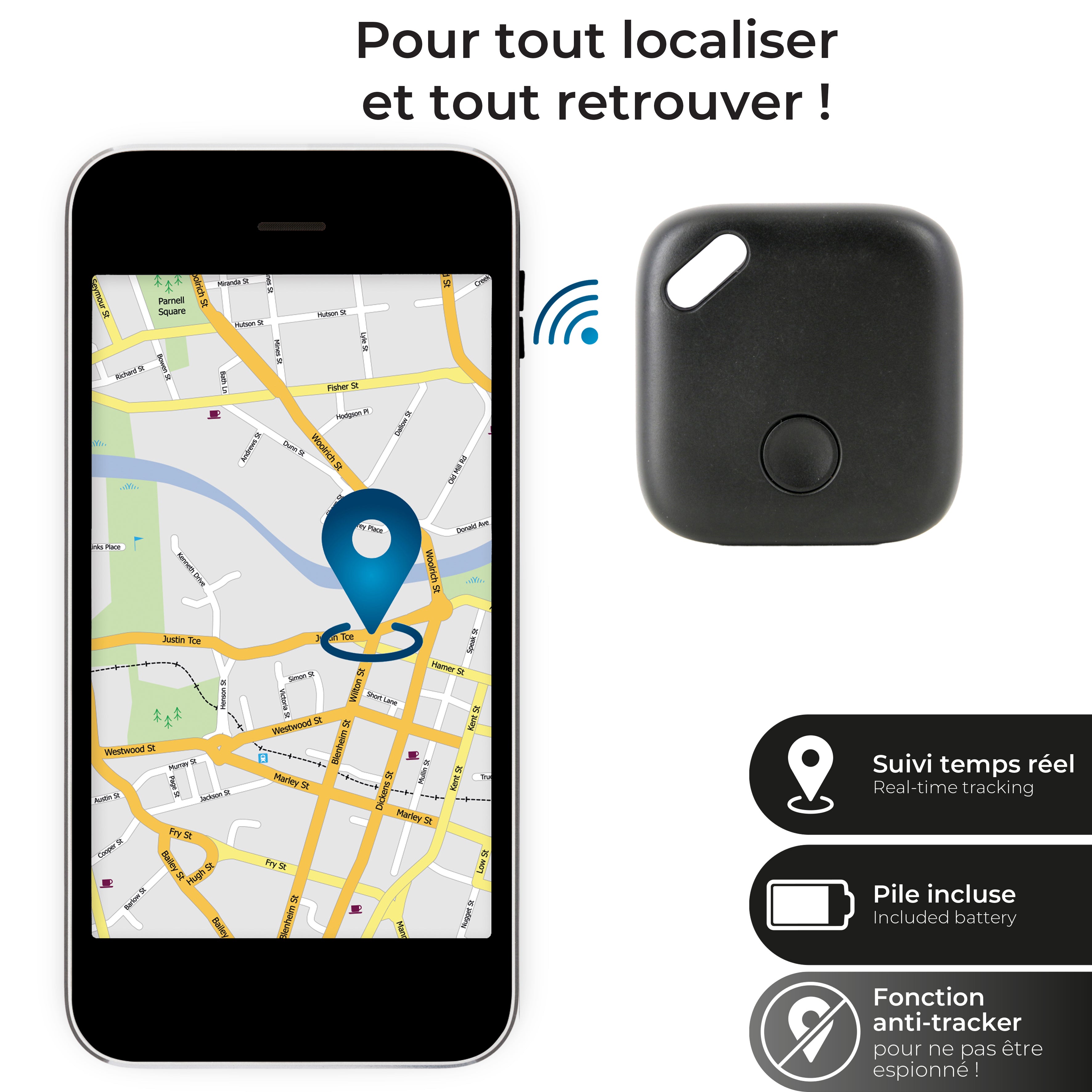 TRACKER LOCALISATEUR NOIR