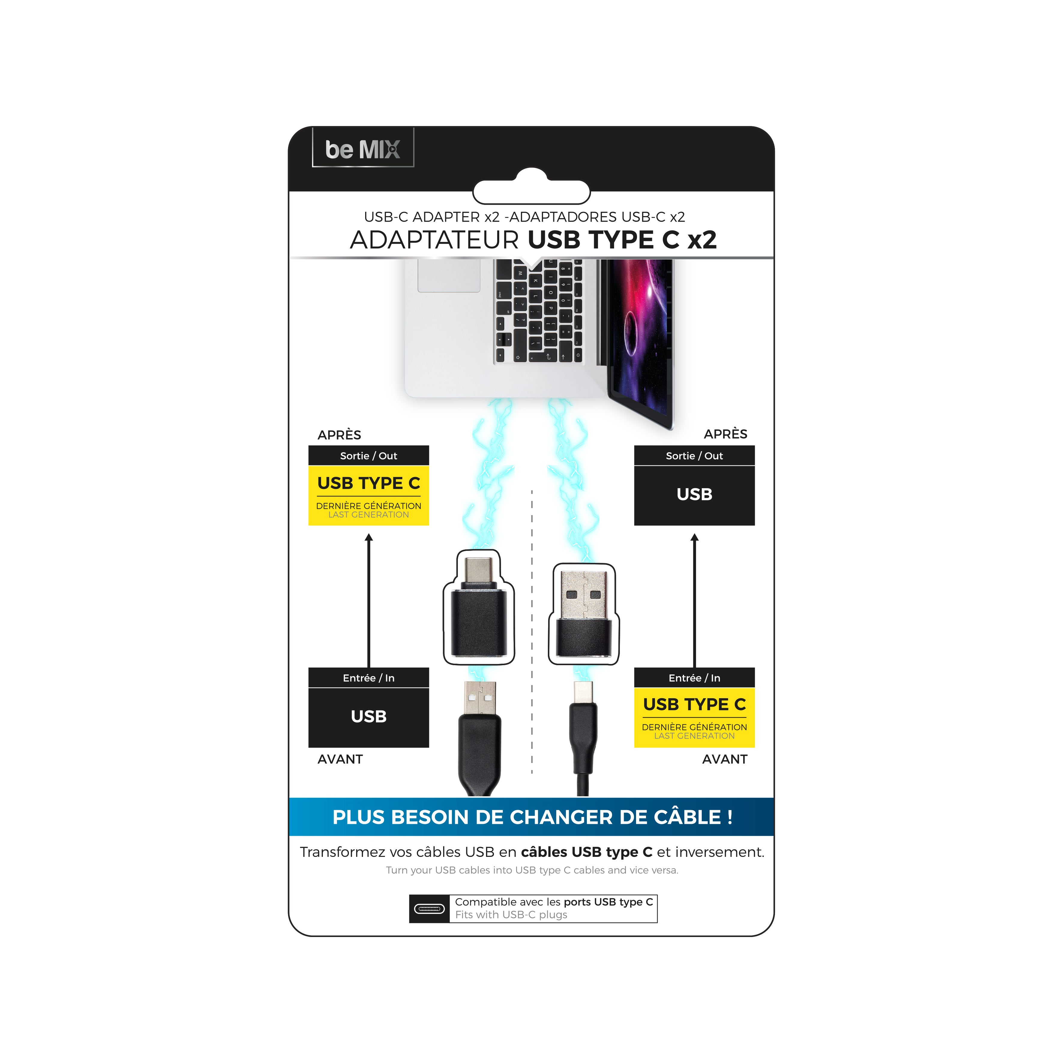 MINI ADAPTATEUR TYPE C VERS USB