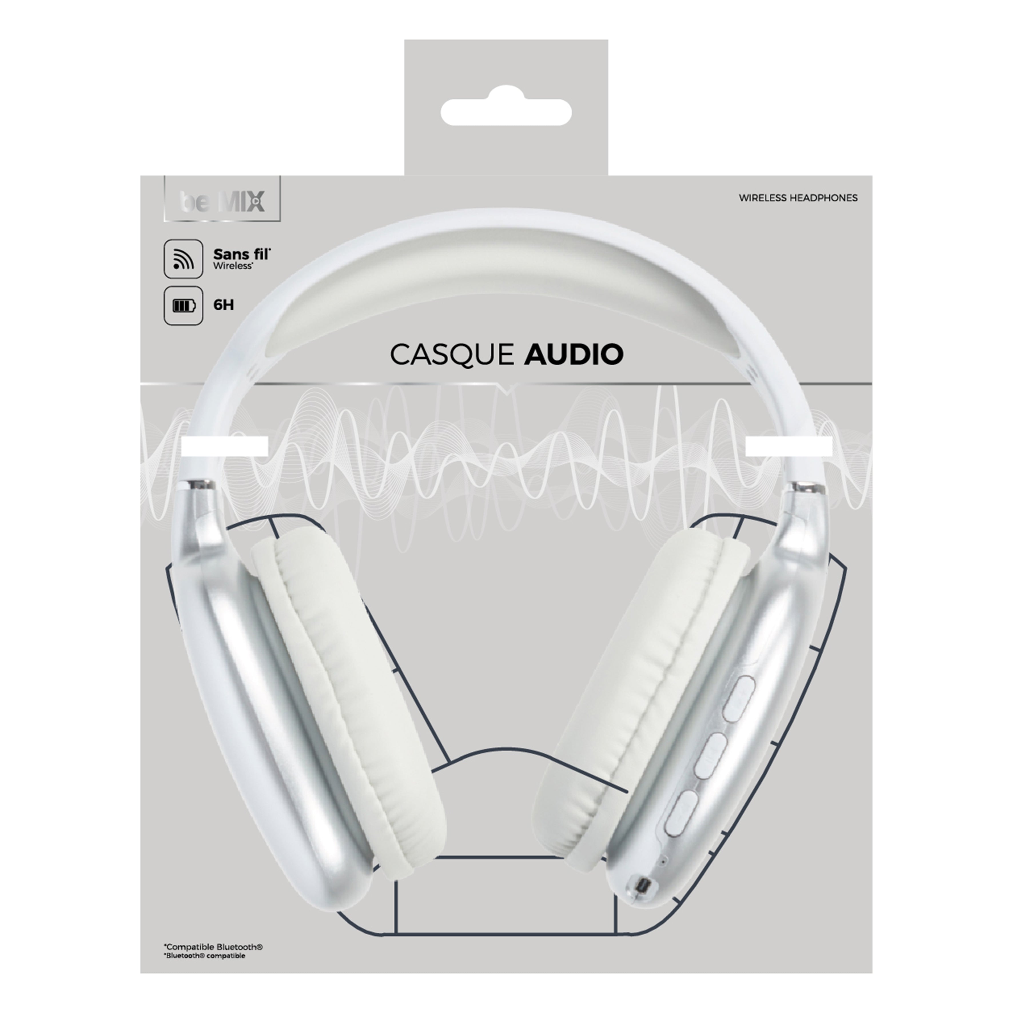 CASQUE SANS FIL PURE DESIGN GRIS