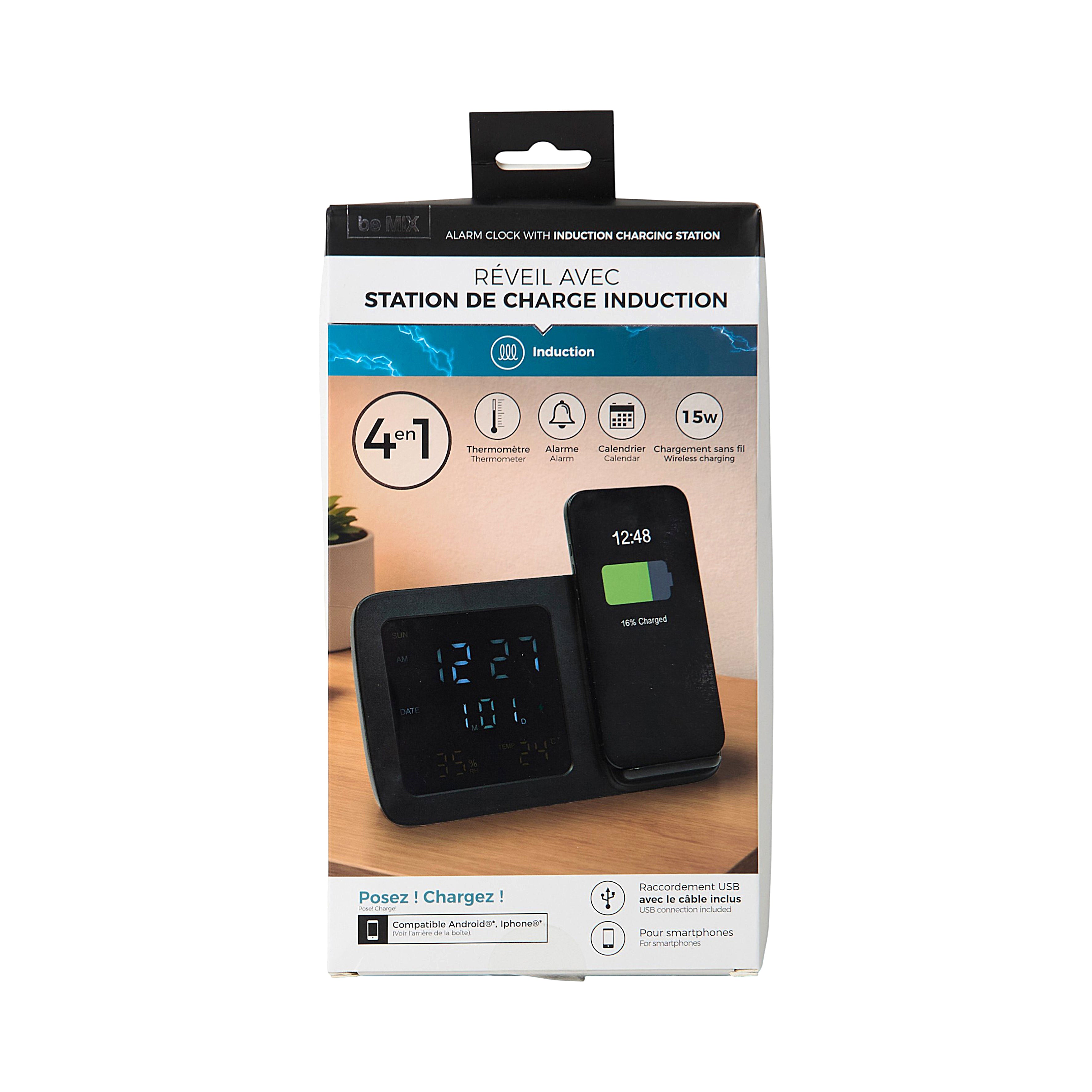 REVEIL SUPPORT ET CHARGEUR INDUCTION 15W