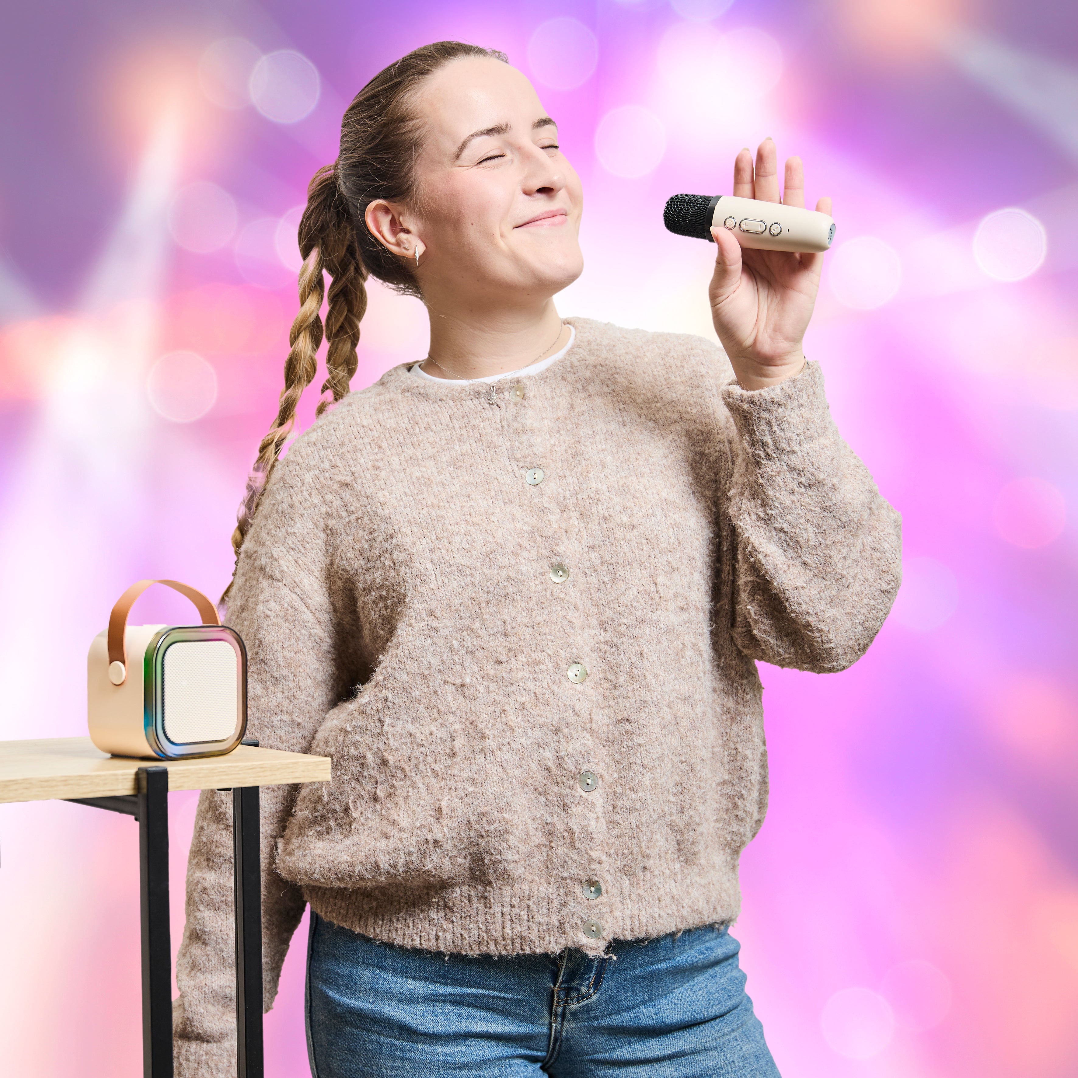 ENCEINTE KARAOKE LUMINEUSE ET MICRO X1