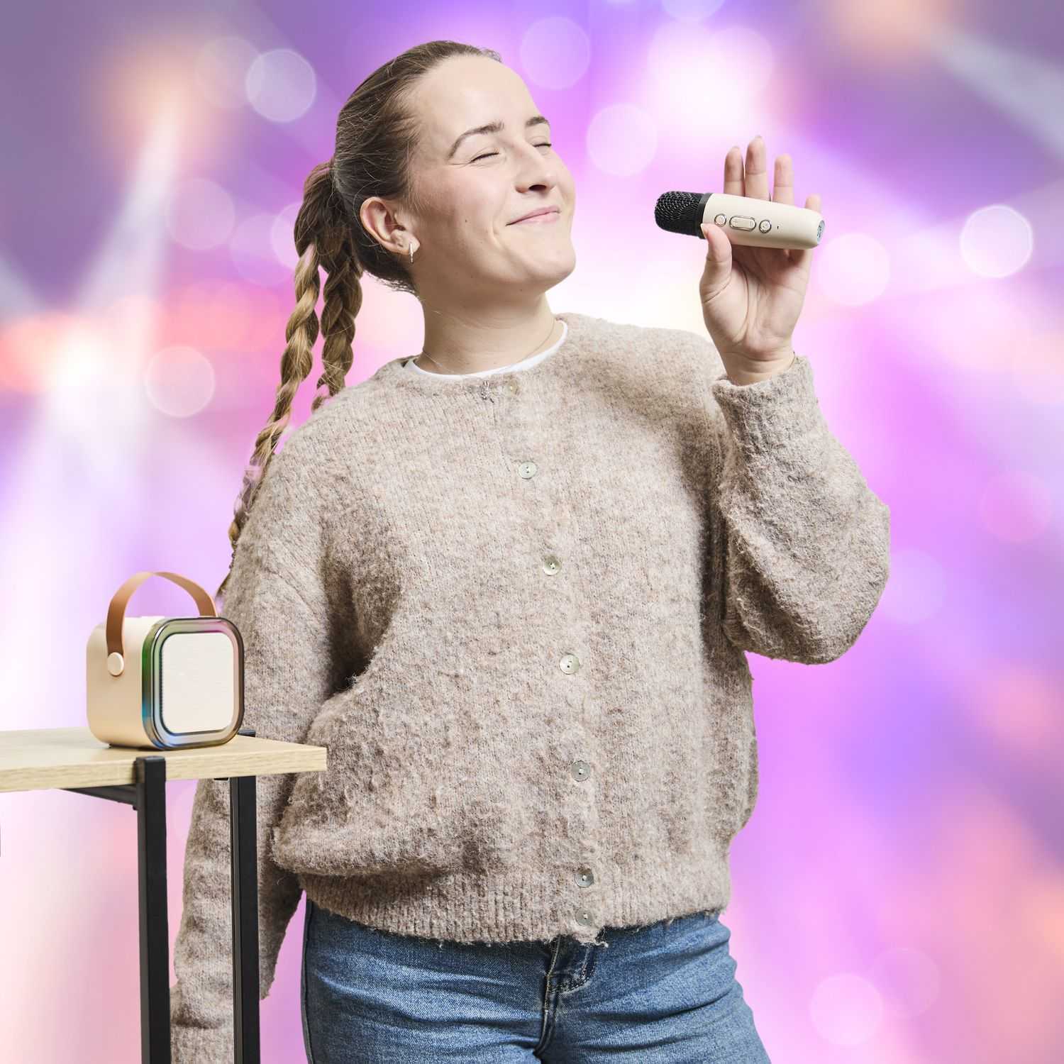 ENCEINTE KARAOKE LUMINEUSE ET MICRO X1