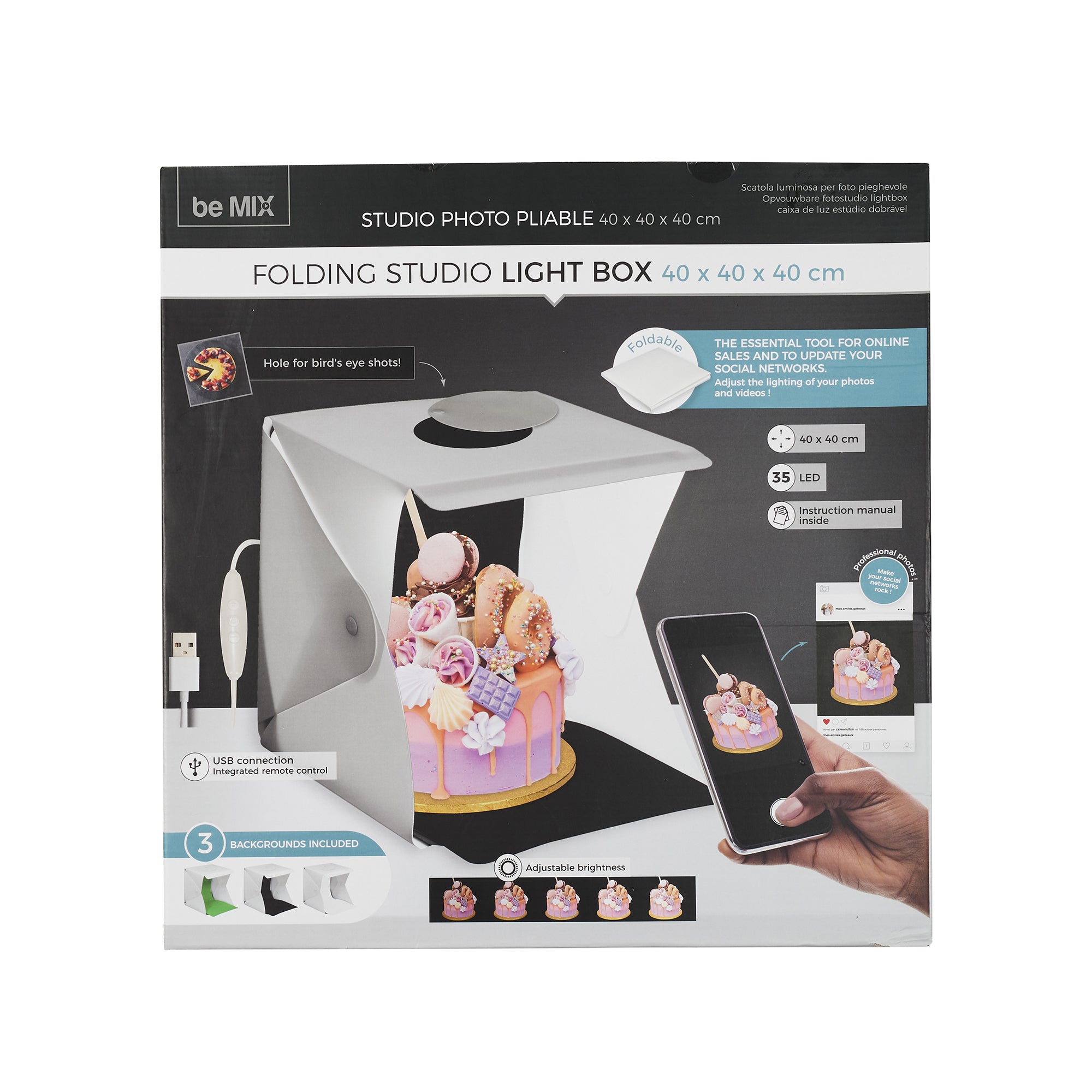 BOITE A LUMIERE STUDIO PLIABLE 40X40X40CM