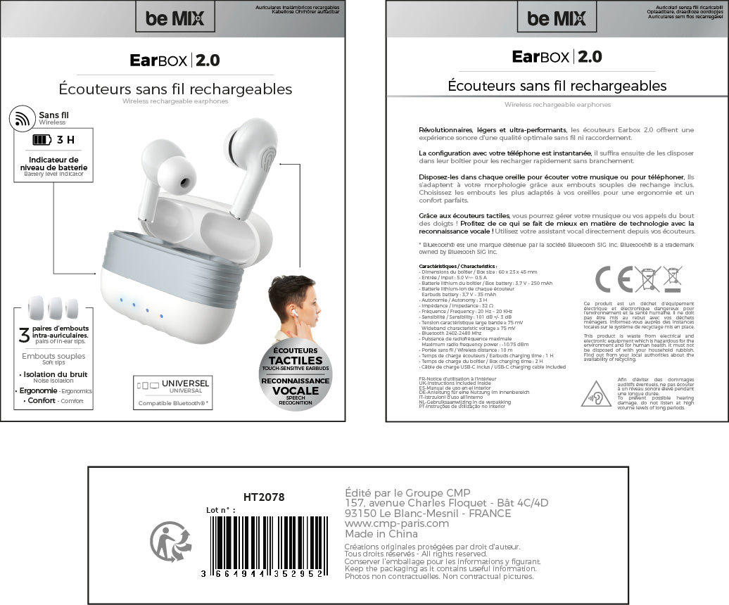 ECOUTEURS EARBOX SANS FIL