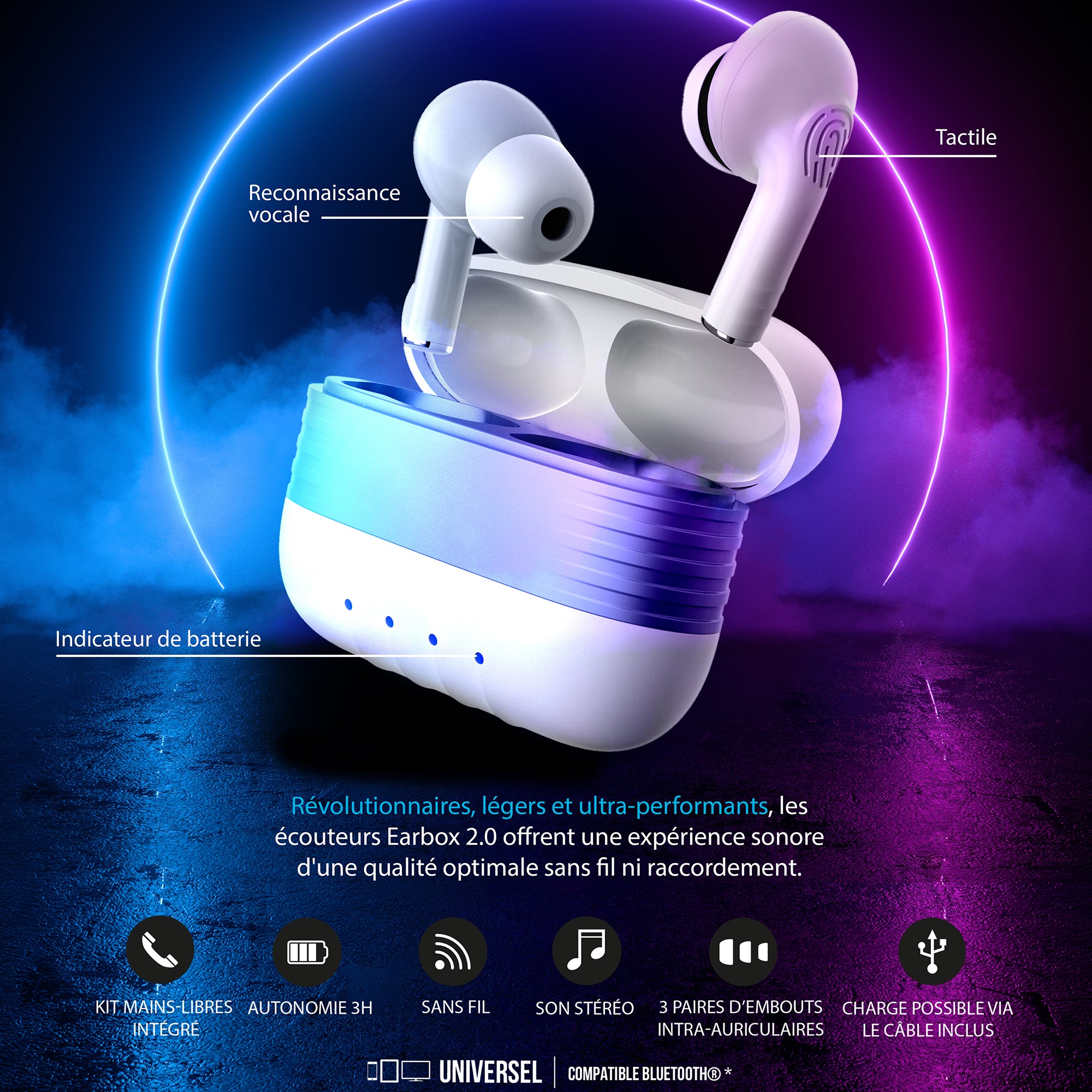ECOUTEURS EARBOX SANS FIL