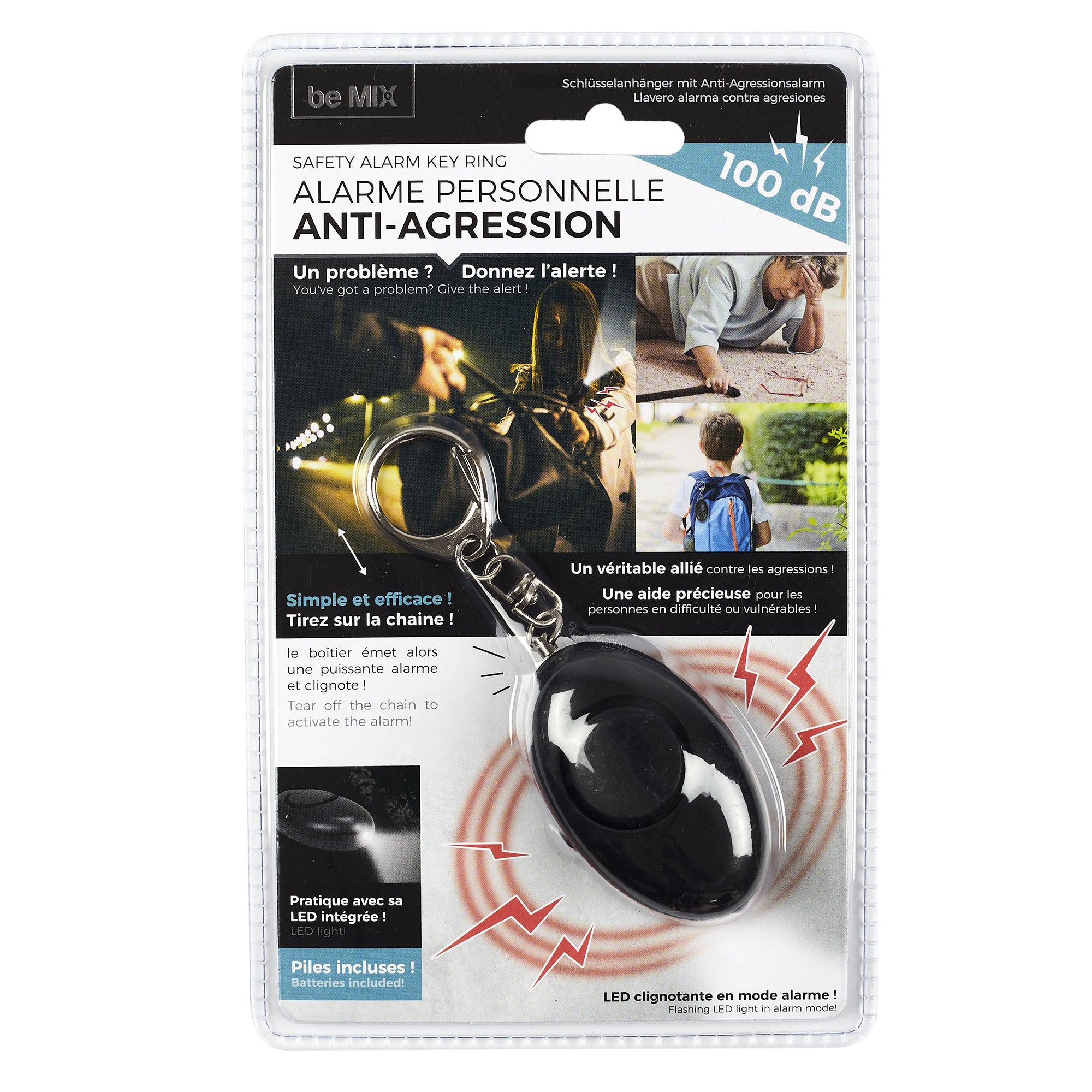 PORTE CLES ALARME PERSONNELLE ANTI AGRESSION