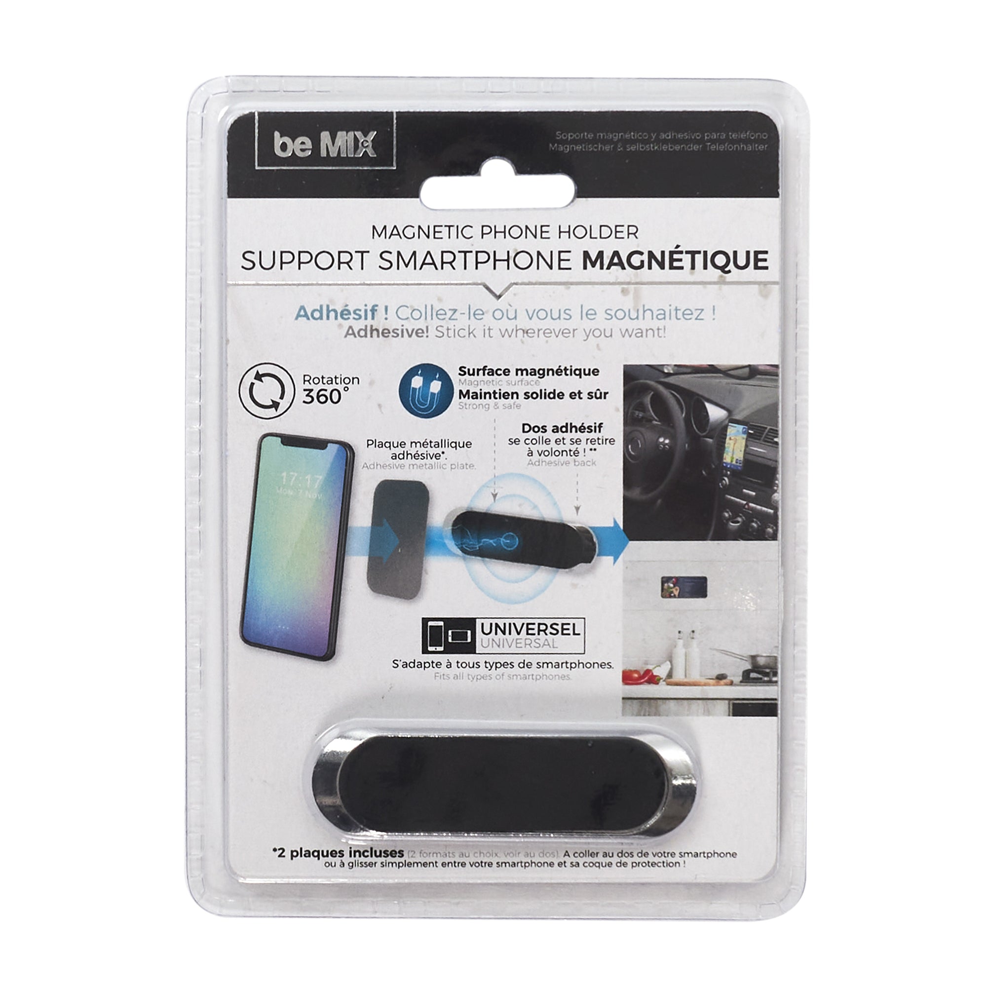 SUPPORT TELEPHONE VOITURE MAGNETIQUE ADHESIF
