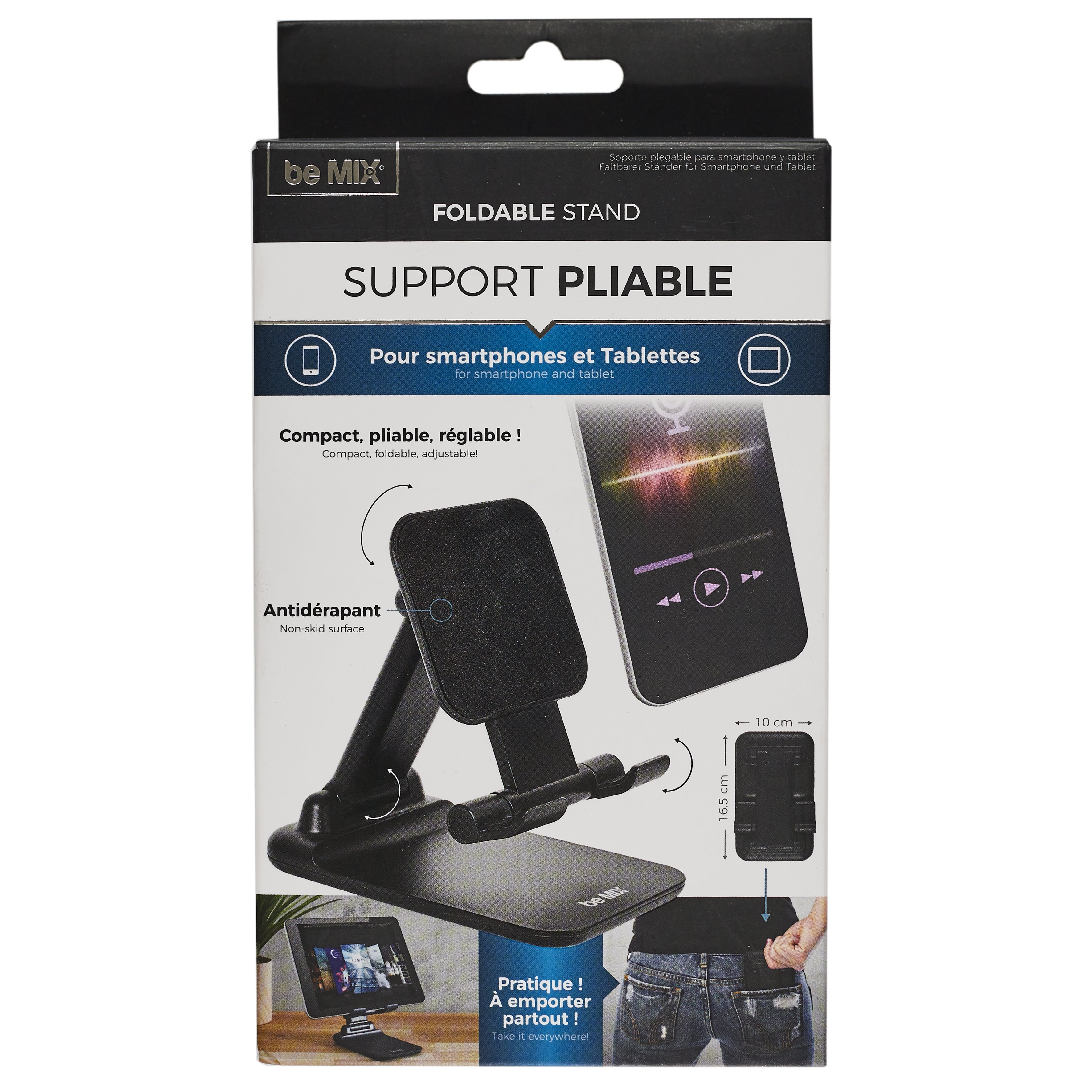 SUPPORT TELEPHONE TABLETTE PLIABLE