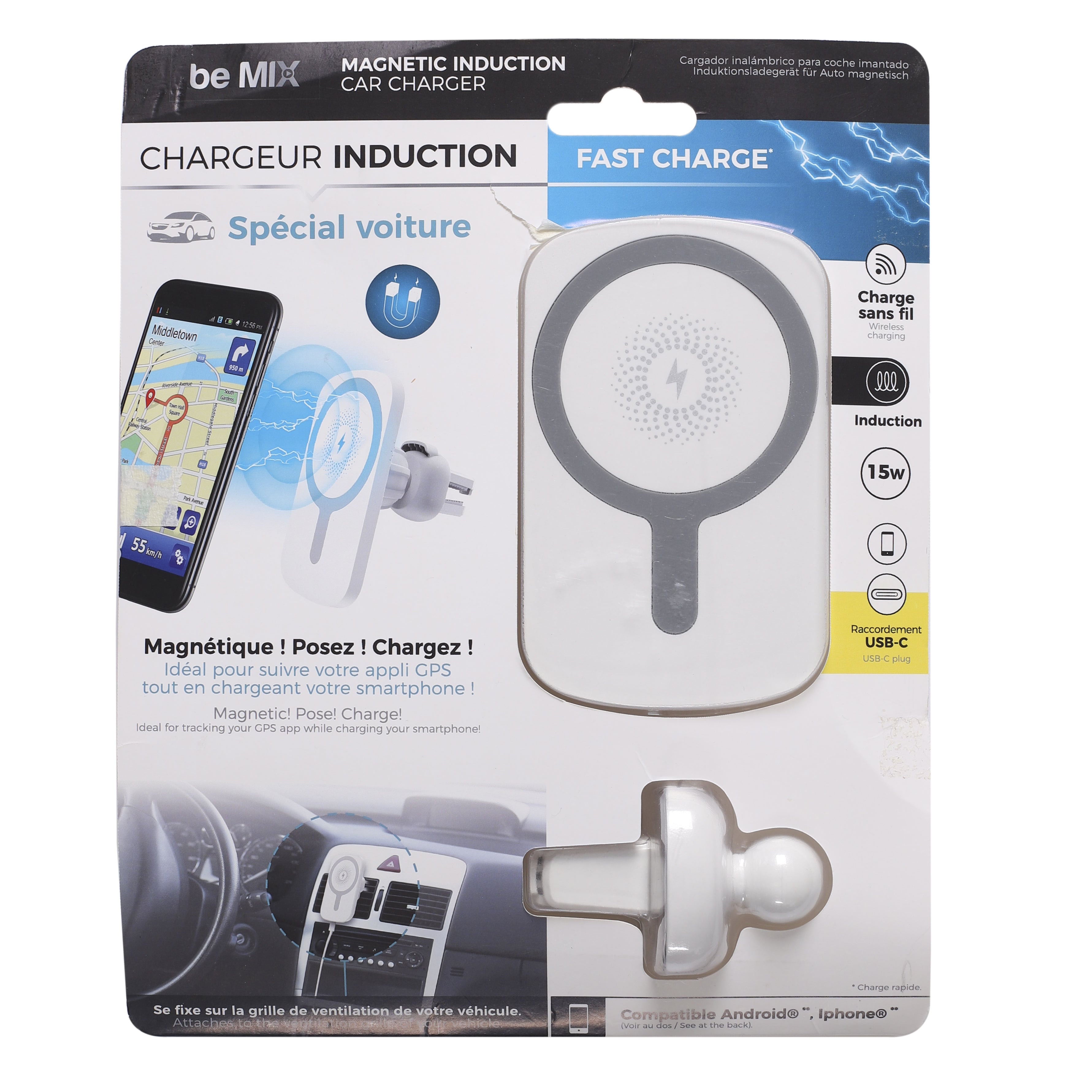 CHARGEUR INDUCTION POUR VOITURE AIMANTE 10W