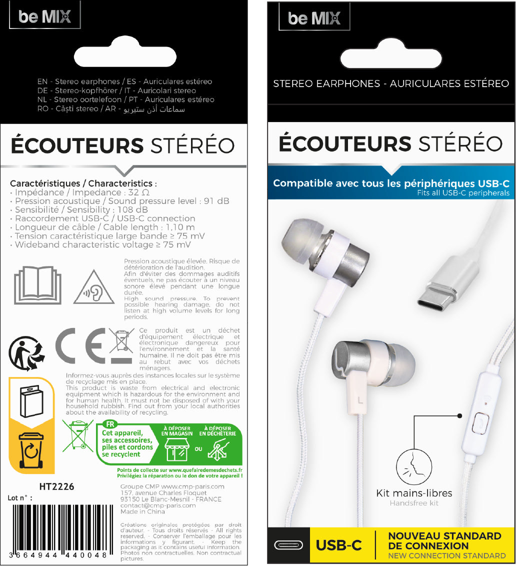 ECOUTEUR TYPE C MAIN LIBRE