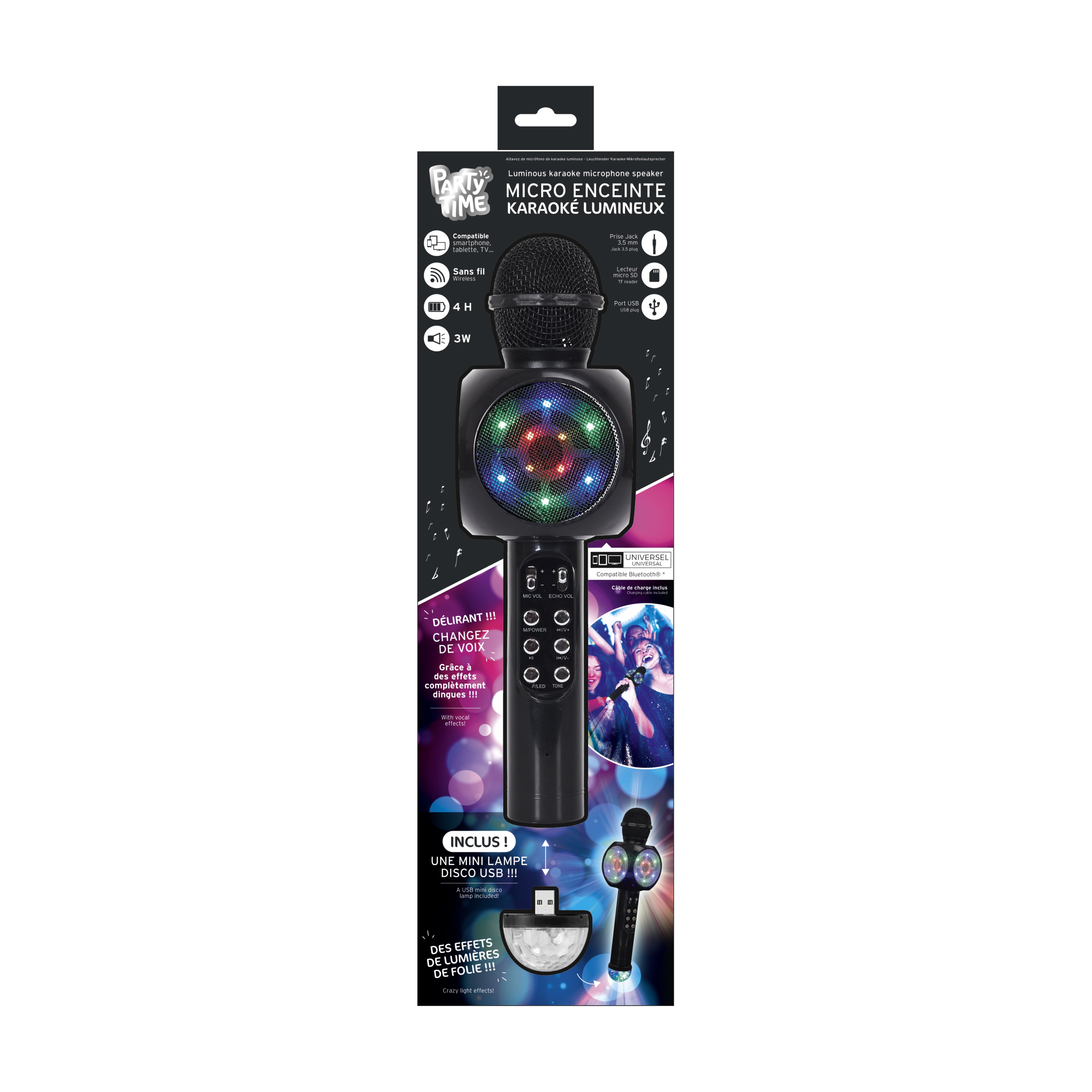 MICRO KARAOKE LED ET LAMPE DISCO USB 3W