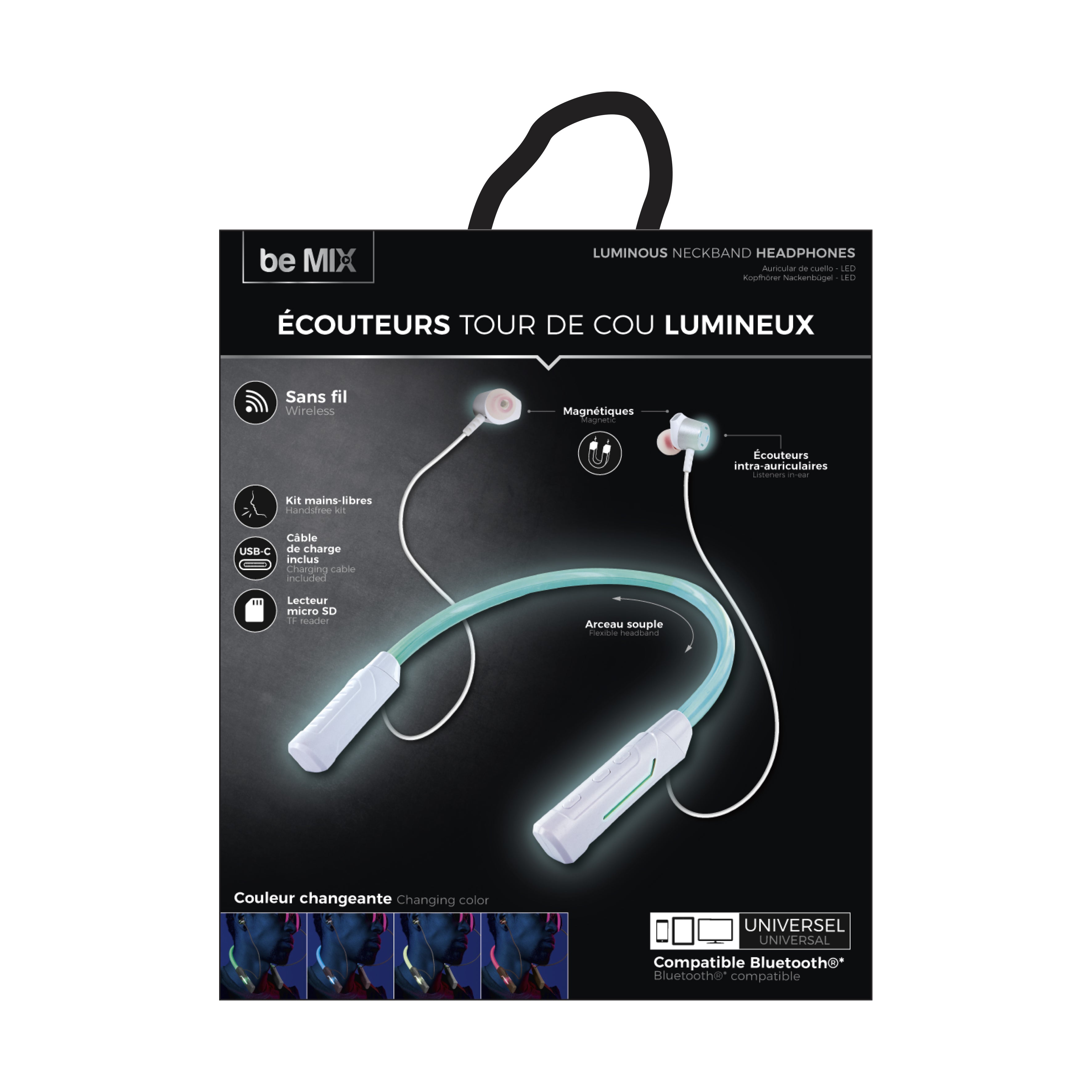 ECOUTEUR TOUR DU COU LED
